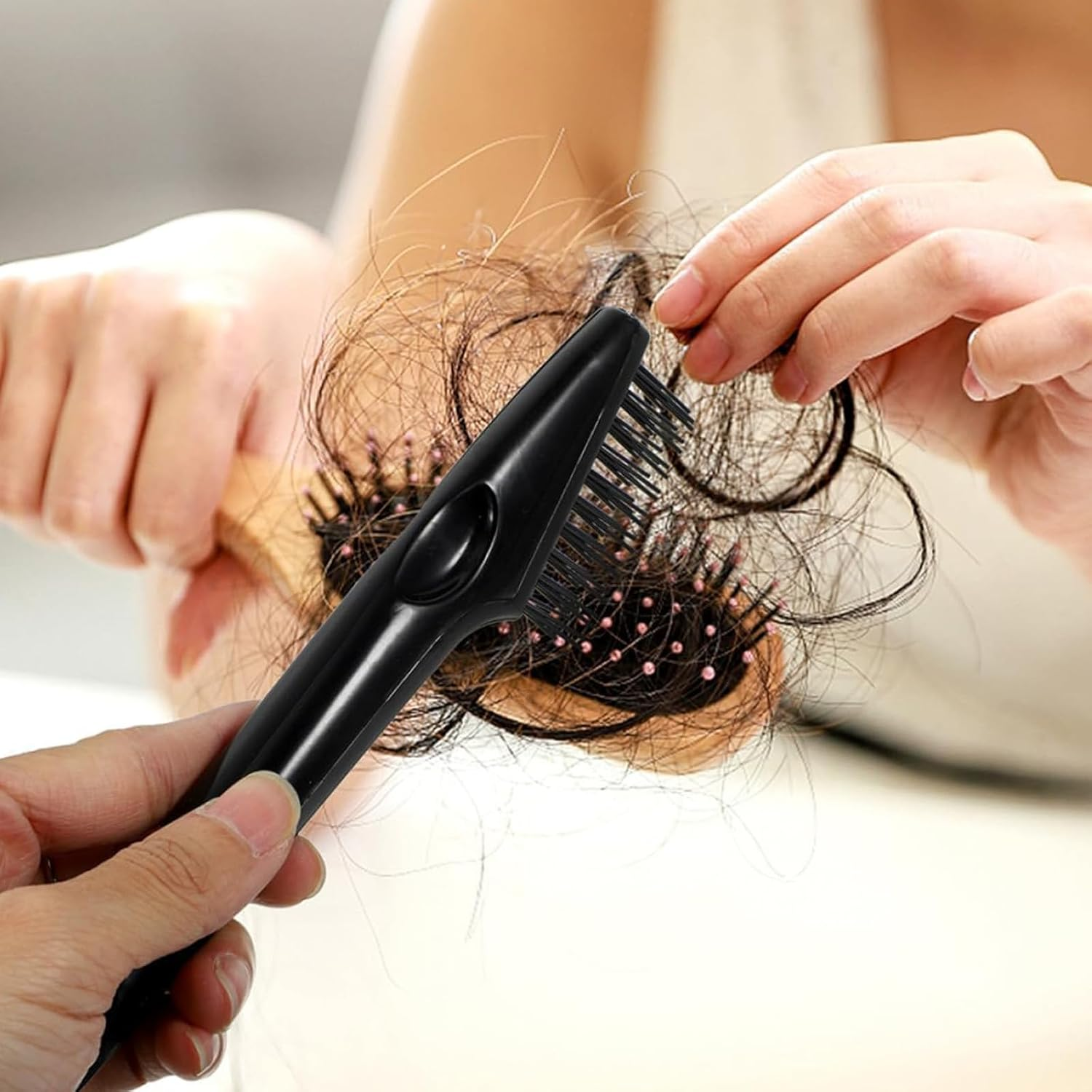 3 PCS Brush Cleaner, Hair Tools Cleaning Set, Wooden Handle Mini Rake and Dual Head Brush, Portable Cleaning Tools for Hairbrushes and Combs, Hair Styling Tools Maintenance Kit image number 5