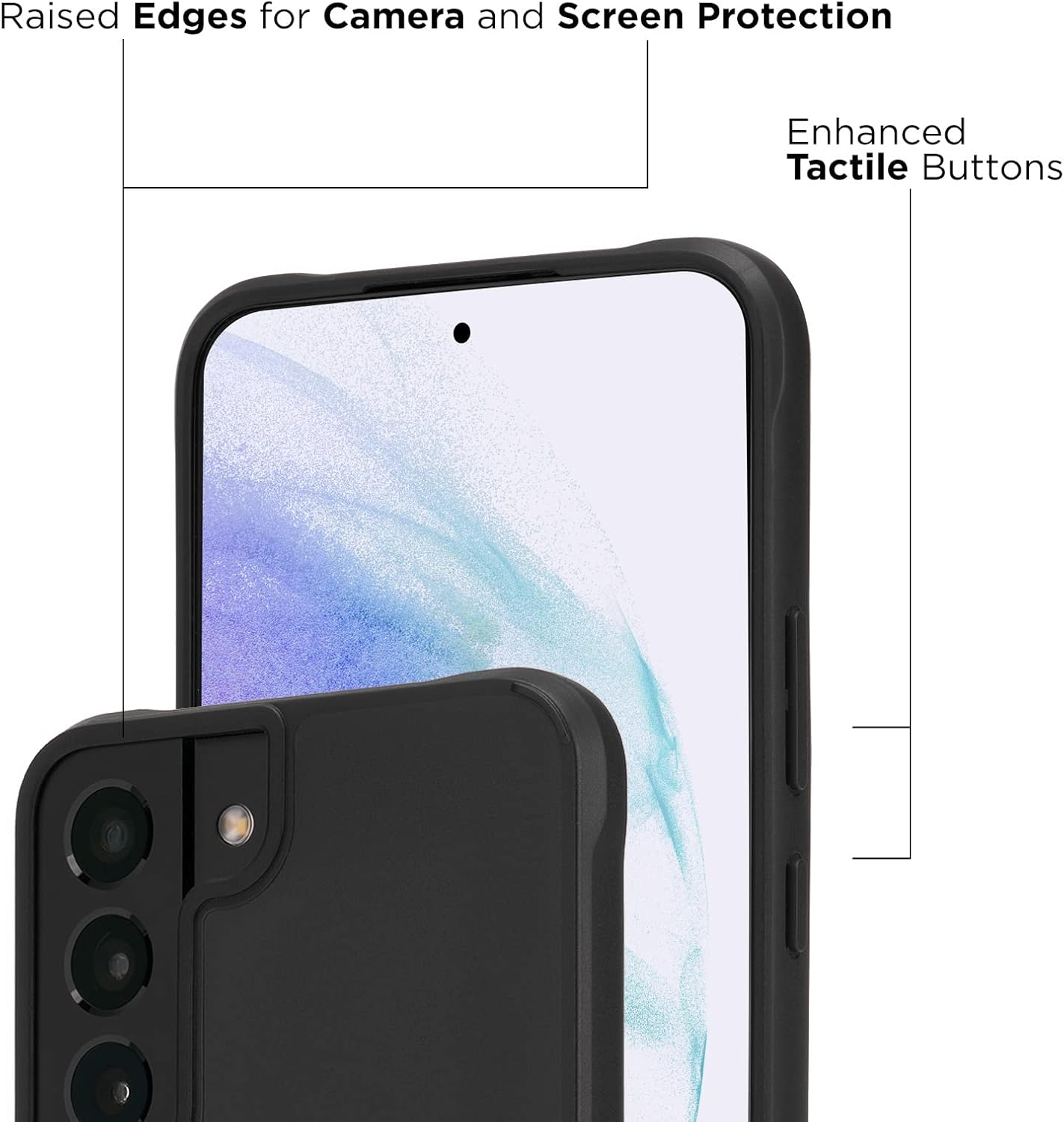 Case-Mate Samsung Galaxy S22 Case Black - 10Ft Drop Protection with Wireless Charging - Tough Series Case Cover for Samsung S22 - anti Scratch Technology with Shock Absorbing Materials, Lightweight