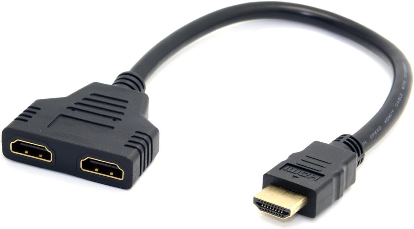 Cablecc HDMI Male to 2 HDMI Female 1 in 2 Out Splitter Cable Adapter Converter image number 2