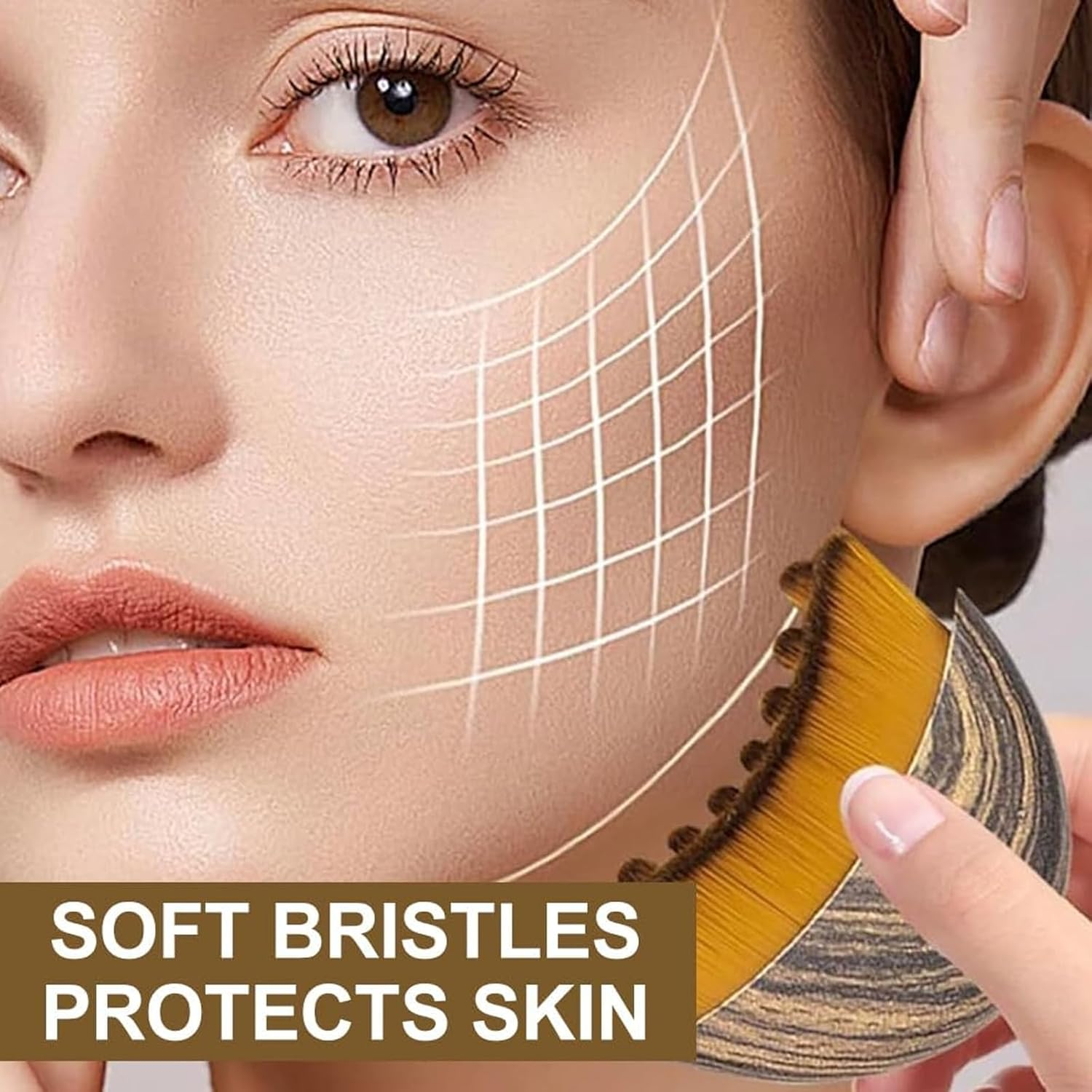 Weidllys New Lymphatic Contour Face Brush, Dry Brushing Face Brush, Lymphatic Drainage Massager for Face, Chin & Jawline Sculpting, Ergonomically Designed to Fit the Skin and Relieve Fatigue (2PCS) image number 2