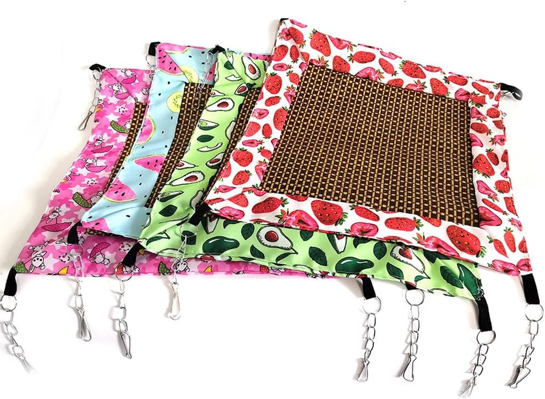 2 PCS Guinea Pig Hammock, Rat Hammock with Rattan Mat,Ferret Hanging Hammock Guinea Pig Accessories for Small Animals Chinchilla Parrot Sugar Glider Ferret Squirrel,Small Animal Beds image number 5