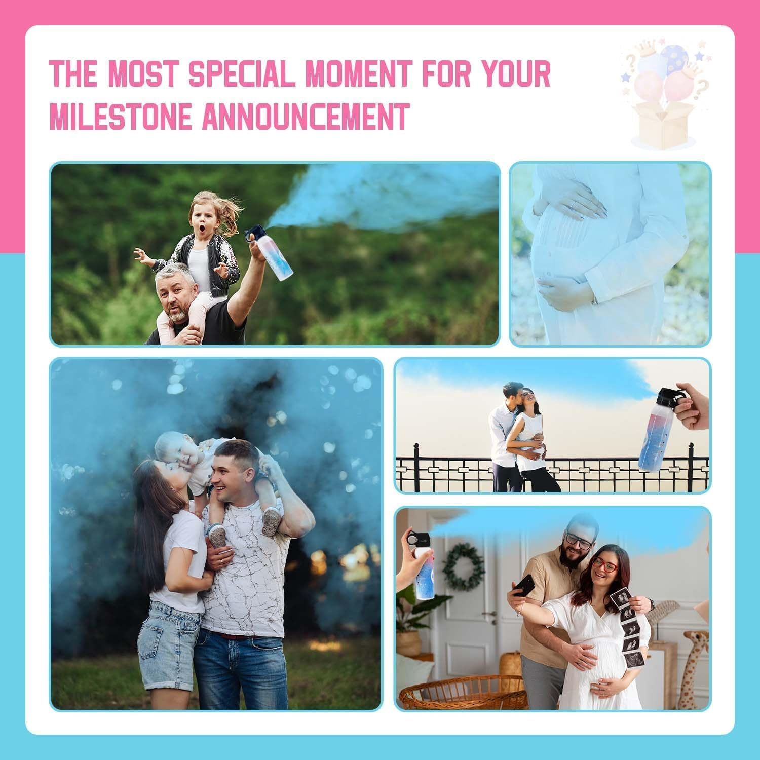 Gender Reveal Fire Extinguisher 2 Pack Color Extinguishers Extintor De Revelaci&oacute;n De G&eacute;nero Party Smoke Pink or Blue for Baby Reveal Party Decoration Boy or Girl Gender Reveal Ideas image number 1
