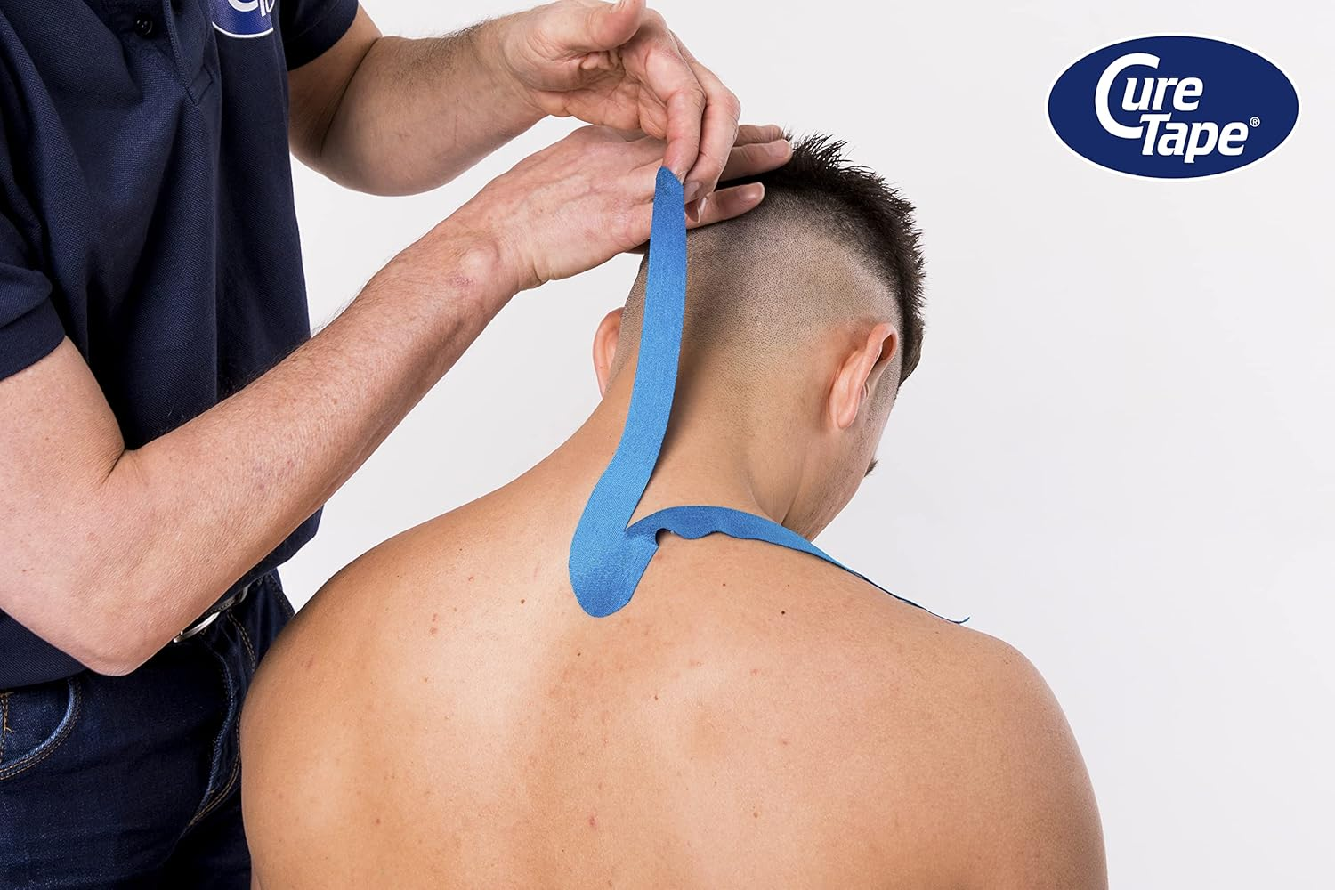 Curetape&reg; Sports Kinesiology Tape | 30% Stronger Adhesion for Extreme Sporting Conditions | Waterproof & Quick Dry Viscose | Recover Faster, Train Harder! (Blue) image number 2