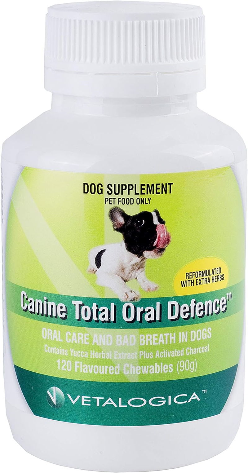 Vetalogica Canine Total Oral Care Dental Treats Supplements 120 Chewable Tablets image number 1