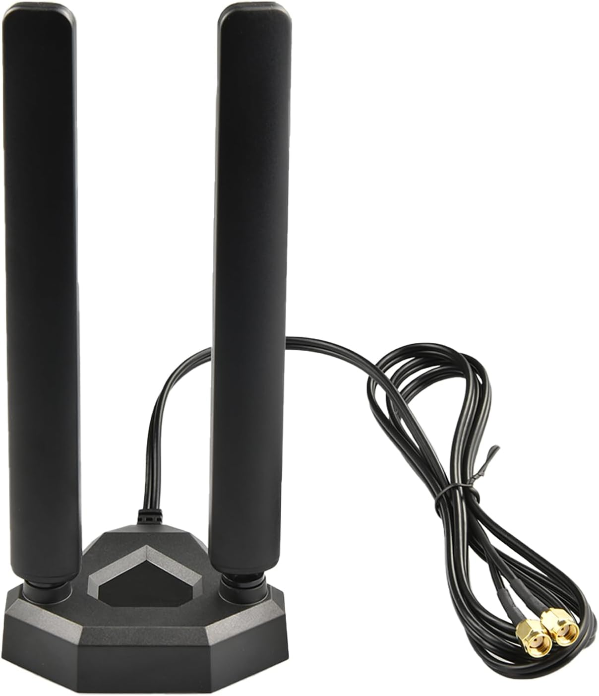 BOOBRIE Wifi 6E Tri-Band High-Gain Wifi Antenna Magnetic Base 2400-2500/5150-5850/5900-7125Mhz with Dula1.5M RP-SMA Male RG174 Cable for PCI-E Wireless Router Hotspot Network Range Extender Booster image number 3