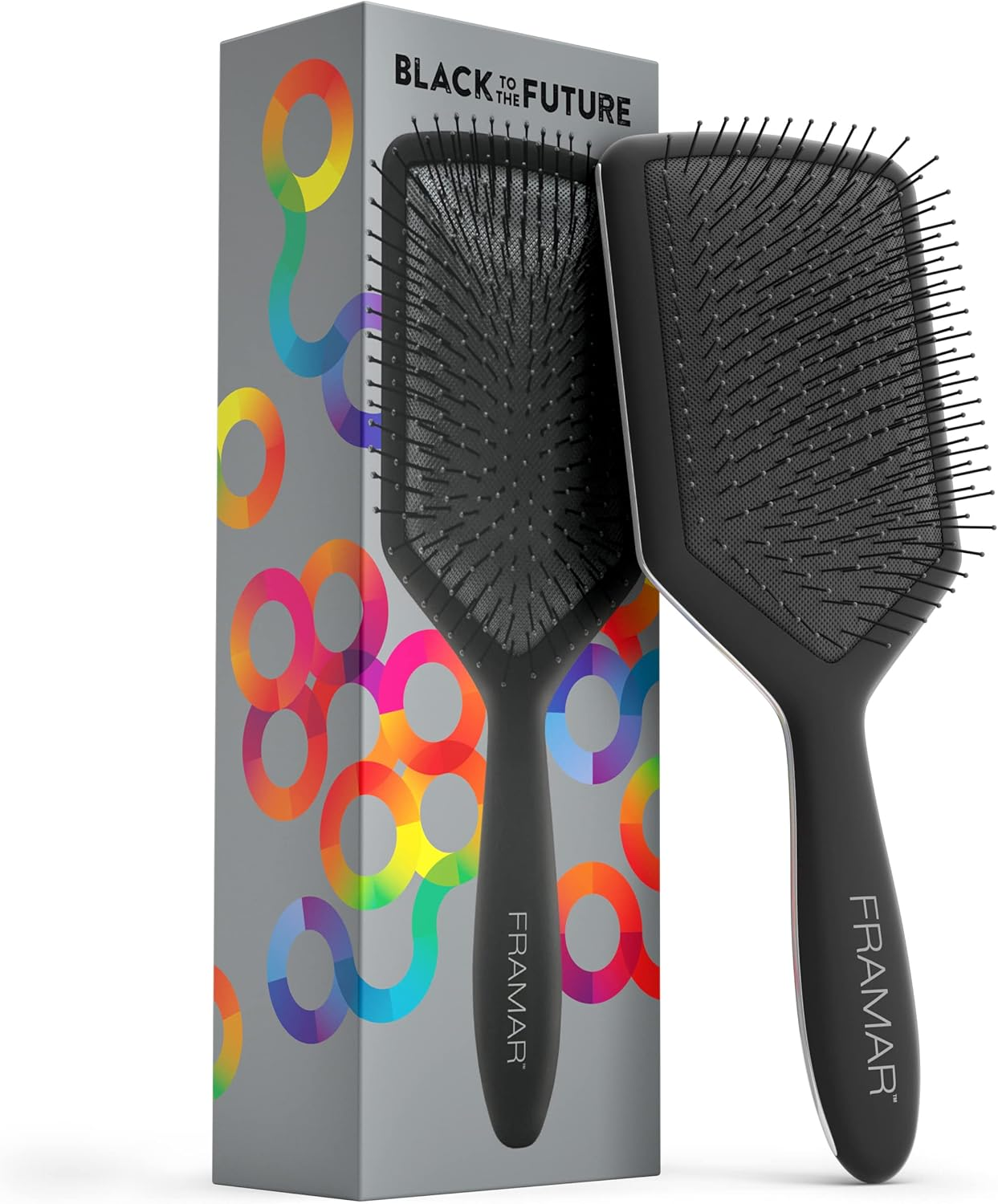 FRAMAR Paddle Hair Brush Detangler, Detangling Hairbrush for Women, Wet Hair Brush for Girls, Hair Detangler Brush, Wet Hairbrush, Hairbrushes, Girls Hairbrush Detangler, Reduces Frizz &ndash; Cow Print