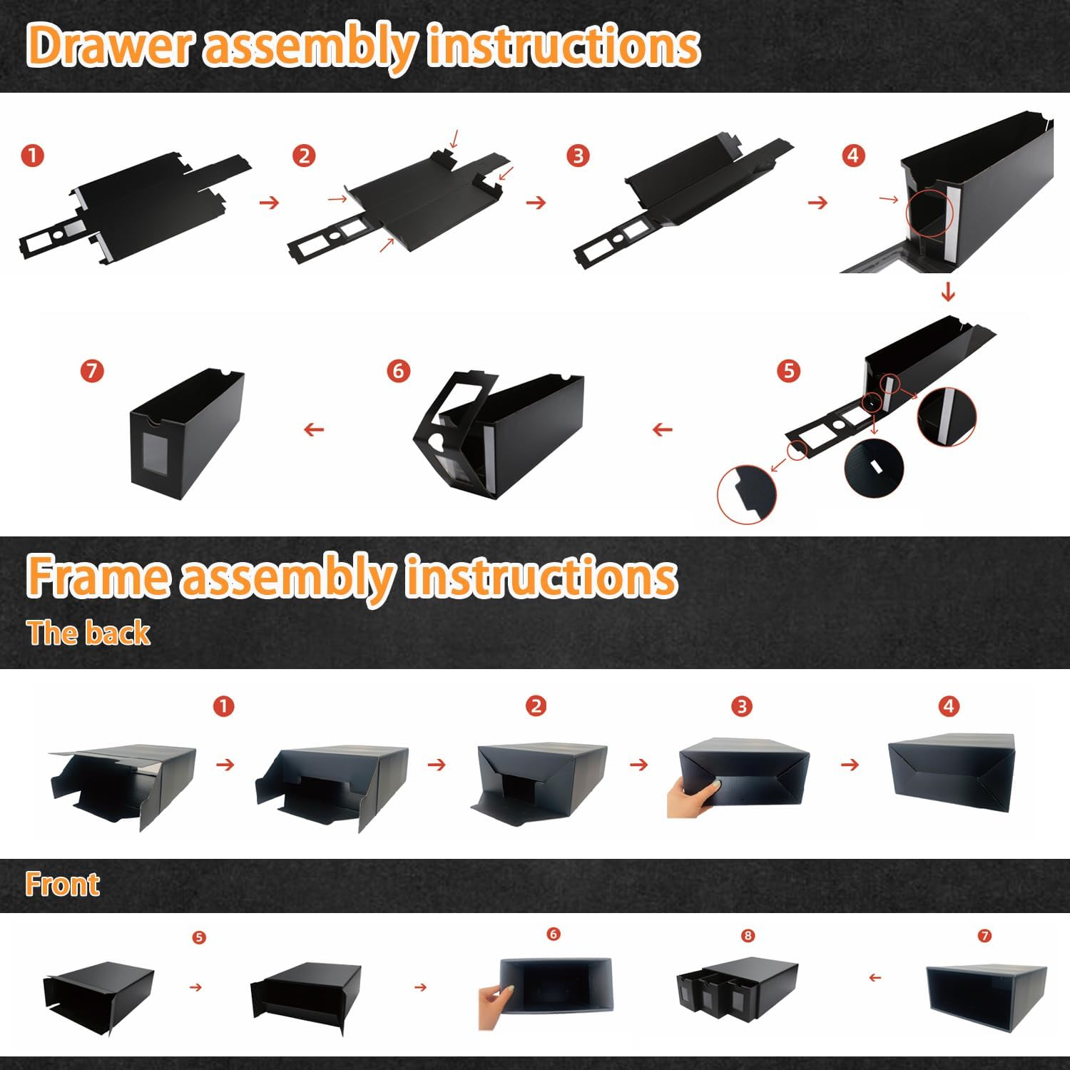 REASROR 12000+ Capacity Trading Card Storage Box for Tcg/Mtg/Sports Cards, with 48 Dividers, Visible Window Design, Labels, Easy to Assemble image number 4