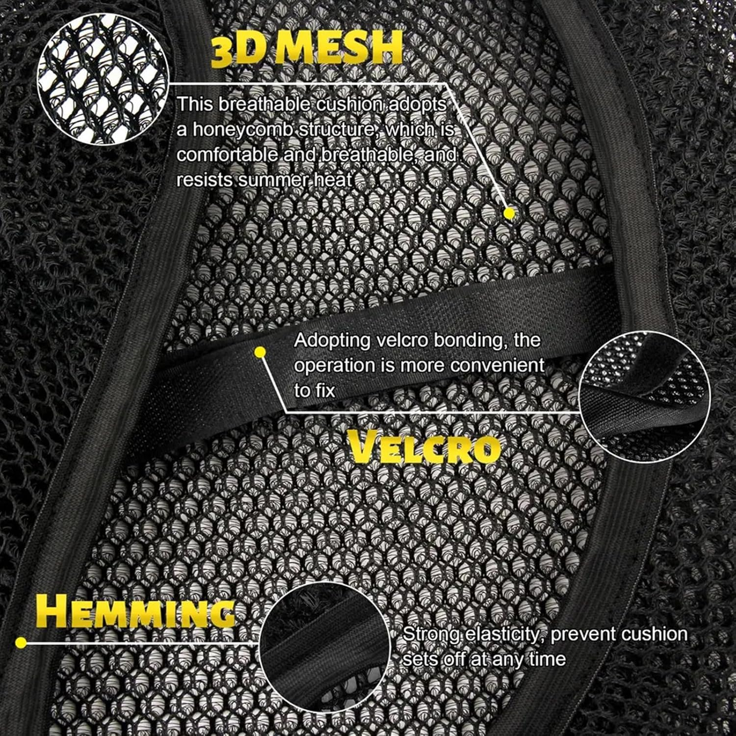 Motorcycle Seat Pad Motorcycle Breathable Seat Cushion Cover Compatible with Honda Africa Twin 1100 Crf1100L Adventure Front Rear 3D Mesh Saddle Seat Cover image number 2