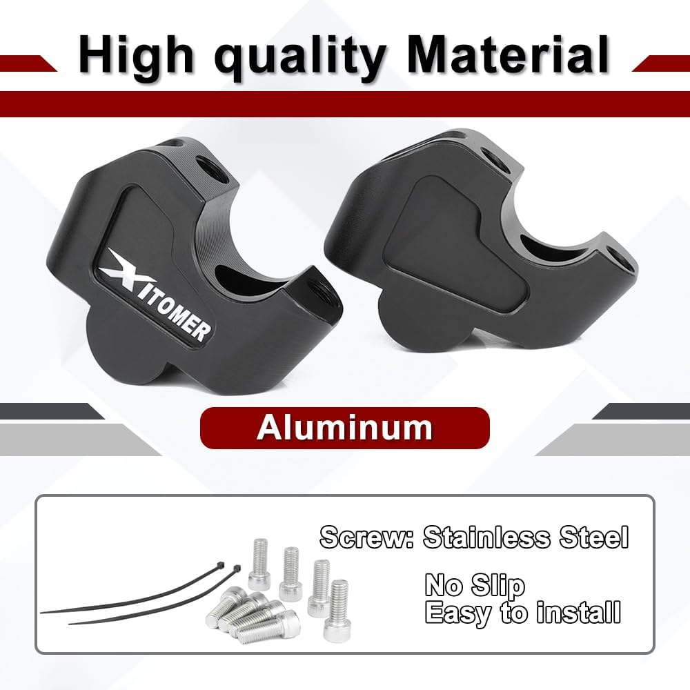 Xitomer Handlebar Risers with Offset Compatible with Vulcan S 650 VN650 / ABS 2015-2025 Vulcan S 650 VN650 Cafe ABS 2020-2025 Heighten Handle Bar up Bracket Kit