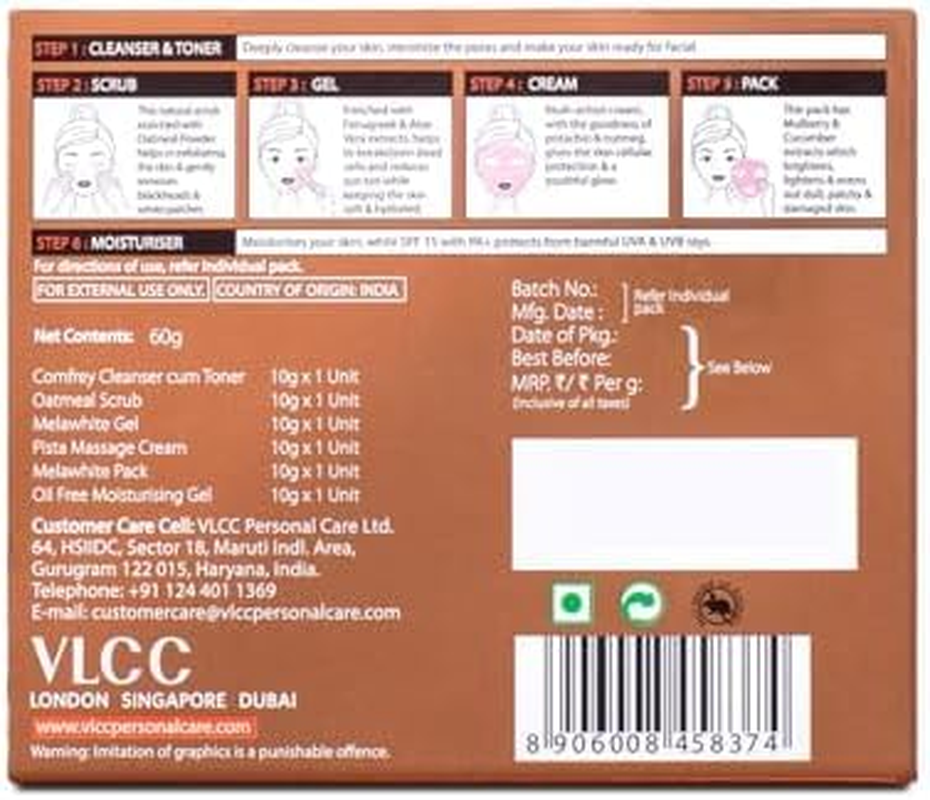 VLCC anti Tan Single Facial Kit, 60G image number 4