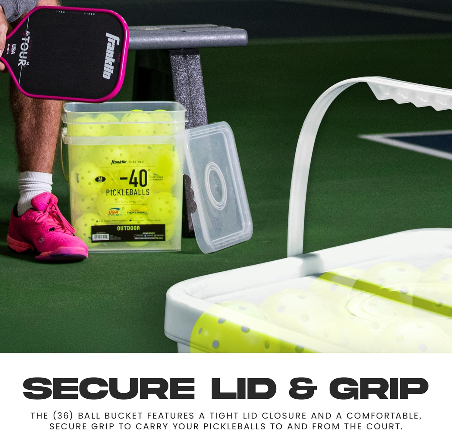 Franklin Sports Pickleball Balls - USA Pickleball (USAPA) Approved - Official US Open Ball - 3 Packs, 12 Packs, 36 Buckets, 100 + 400 Bulk Packs image number 1