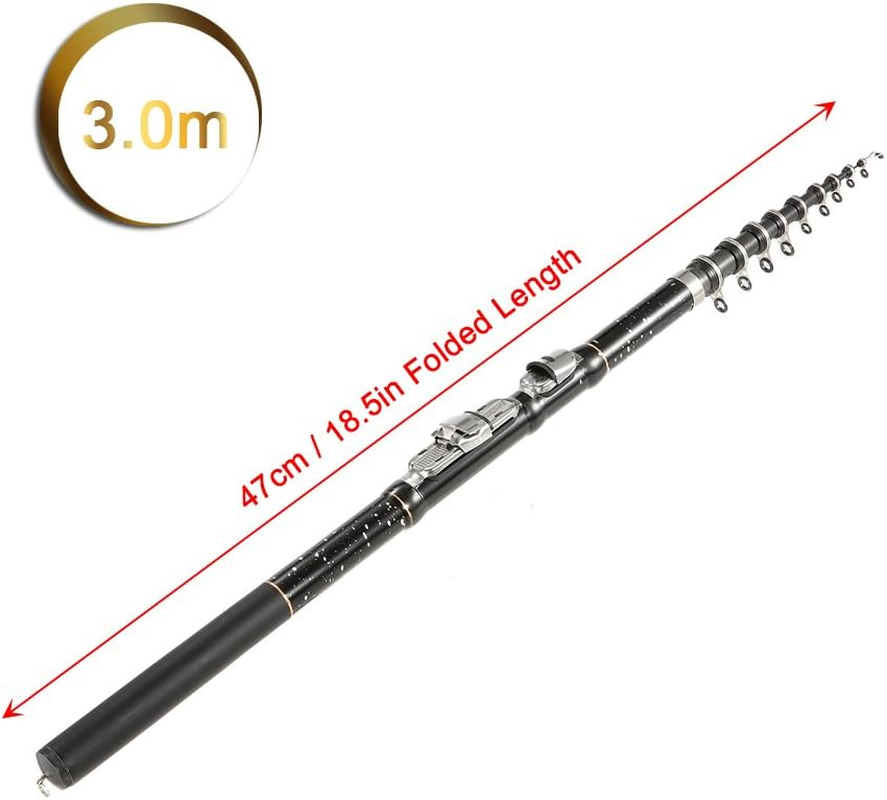 1.8M / 2.1M / 2.4M / 2.7M / 3.0M / 3.6M Portable Telescopic Fishing Rod Carbon Fiber Ultra Light Retractable Fishing Rod Pole Carp Fishing Tackle Accessory BBZY image number 6