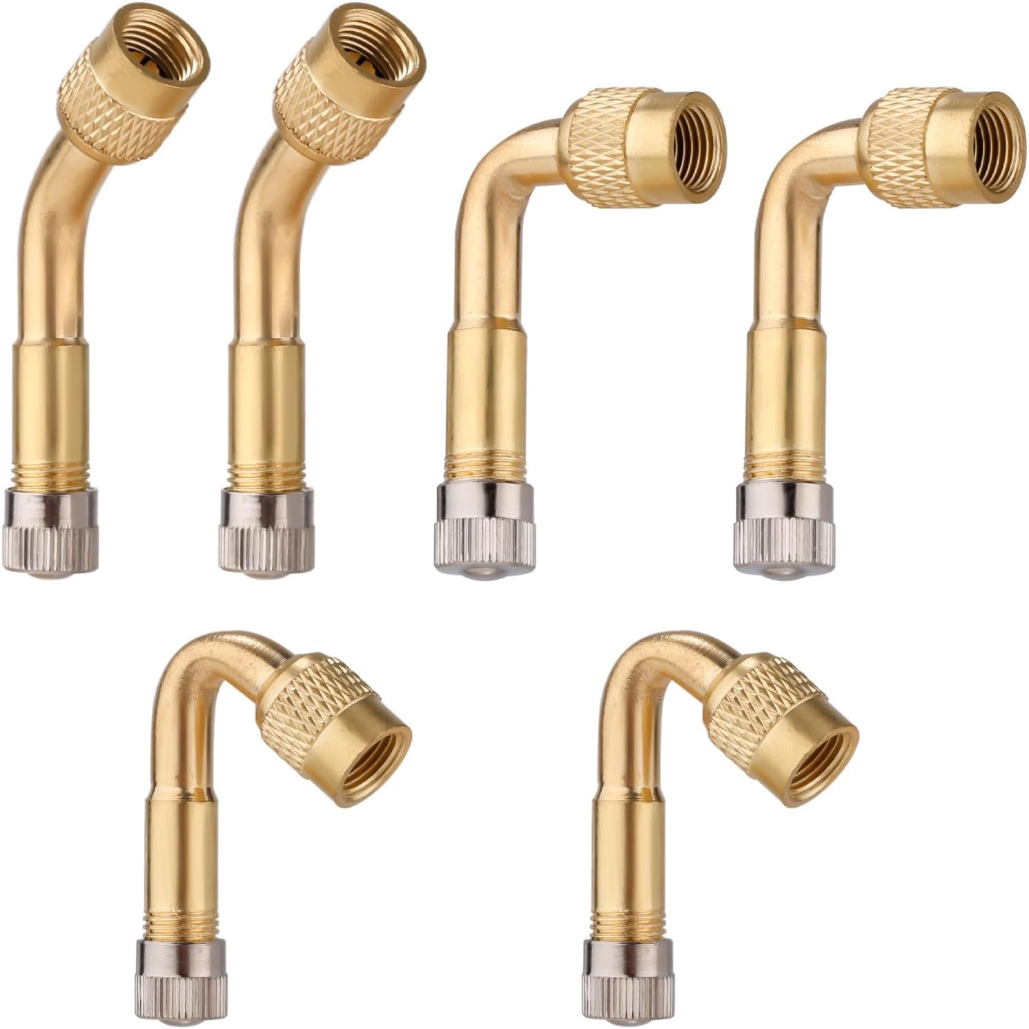 6Pcs Tire Valve Extensions, 45 90 135 Degree Valve Stem Adapter Tire Valve Extender Valve Stem Extenders Tyre Valve Extension Adaptor for Cars Bicycles Motorcycles Rvs image number 3