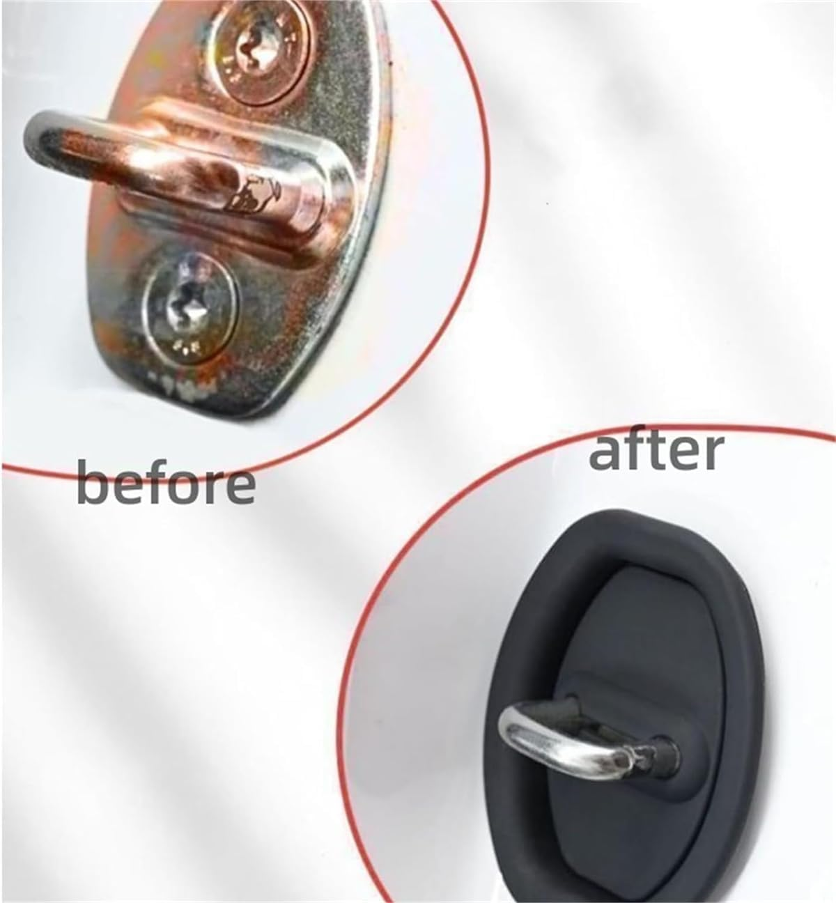 Car Silicone Door Latch Protective Cover, Vehicle Doors Locks Guard Stopper Set, Door Lock Protective Cover for Car (4Pcs, White) - 4Pcs, White image number 4