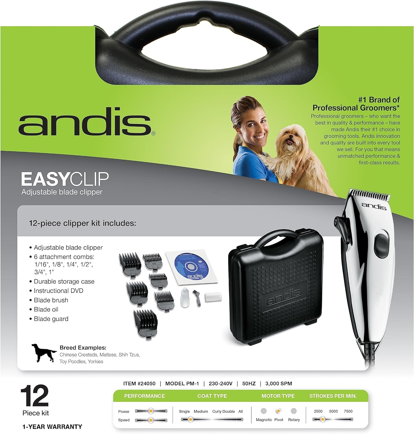 Andis Easyclip Whisper Adjustable Blade Clipper, image number 3