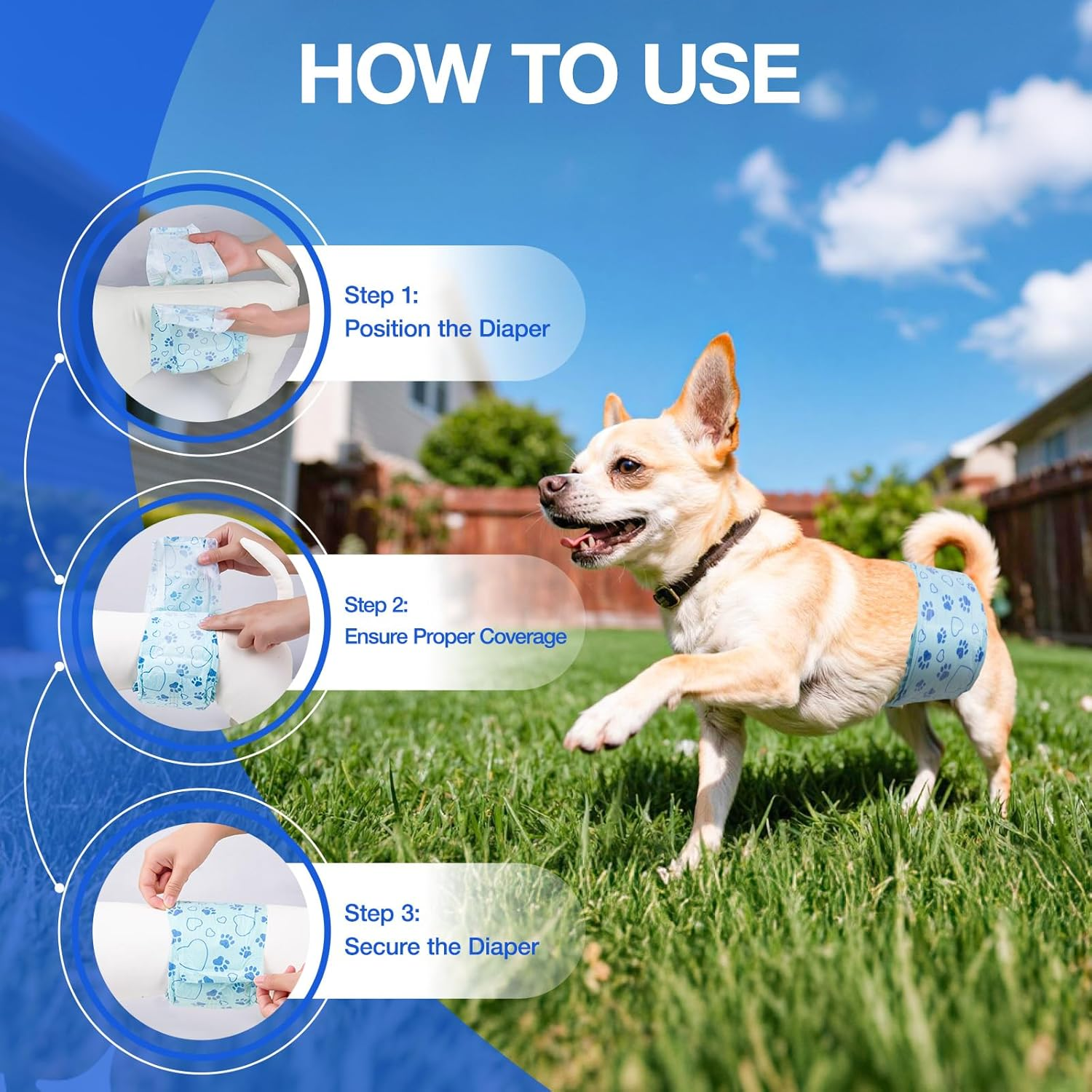 Male Dog Diapers Disposable with Wetness Indicator, Adjustable Puppy Diapers Male, Flashdry Gel Technology, Male Dog Wraps for Incontinence & Sprying (XS, Count, 26) image number 5