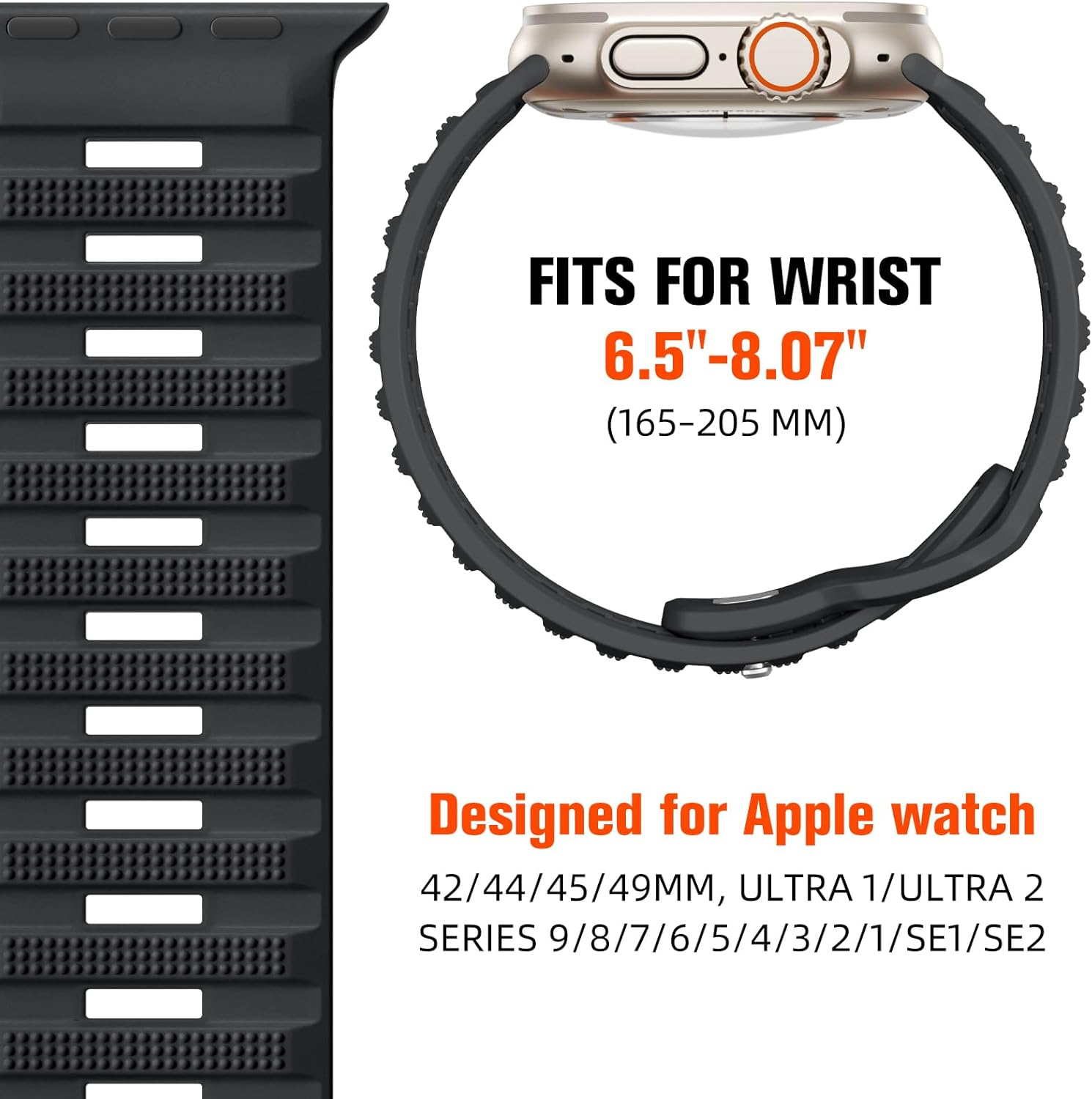 Witzon Sport Bands Compatible with Apple Watch Ultra Band 49Mm 46Mm 45Mm 44Mm 42Mm Men, Wide Soft Silicone Strap Rugged Smart Watches Replacement for Iwatch Ultra Series 11 10 SE 9 8 7 6 5 4 3 2 1