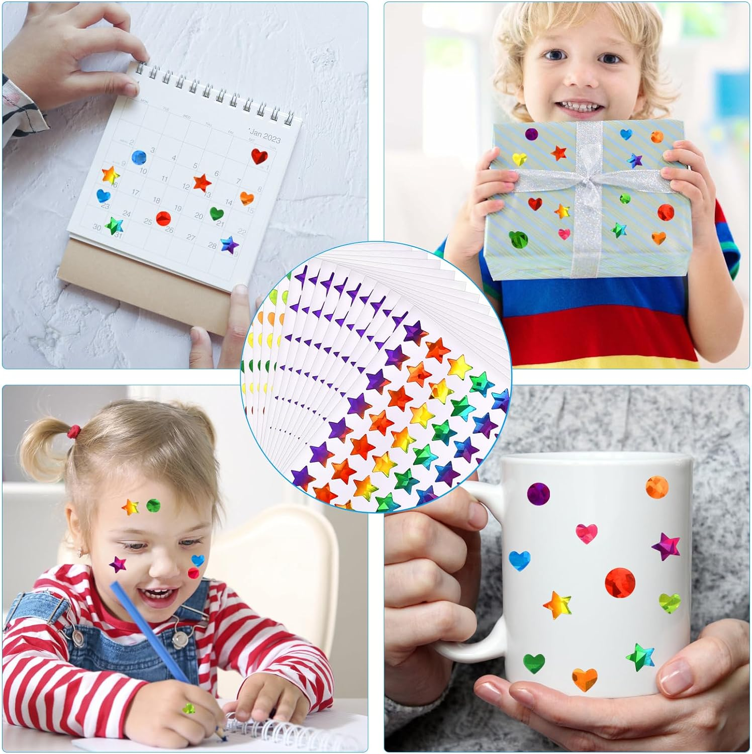 1710 Pcs Star Stickers for Kids Reward, Small Sparkly Holographic Sticker for School Classroom Student Teacher Supplies Behavior Reward Chart and DIY Decoration image number 5