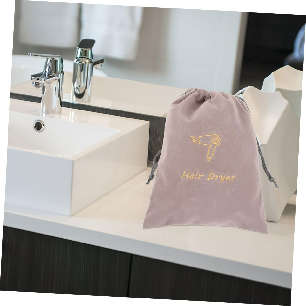 KAILIKETIY 2Pcs Keep Tidy the Hair Dryer Bag Fabric Drawstring Storage for Accessories image number 3