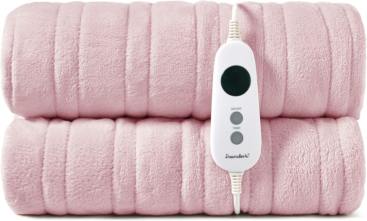 Dreamaker Double-Sided Coral Fleece Electric Heated Throw Blanket 160X130Cm Heating Rug Plush Snuggle Overheat Protection Adjustable 9 Heat Settings Extra Long Cord Detachable Controller - Blue