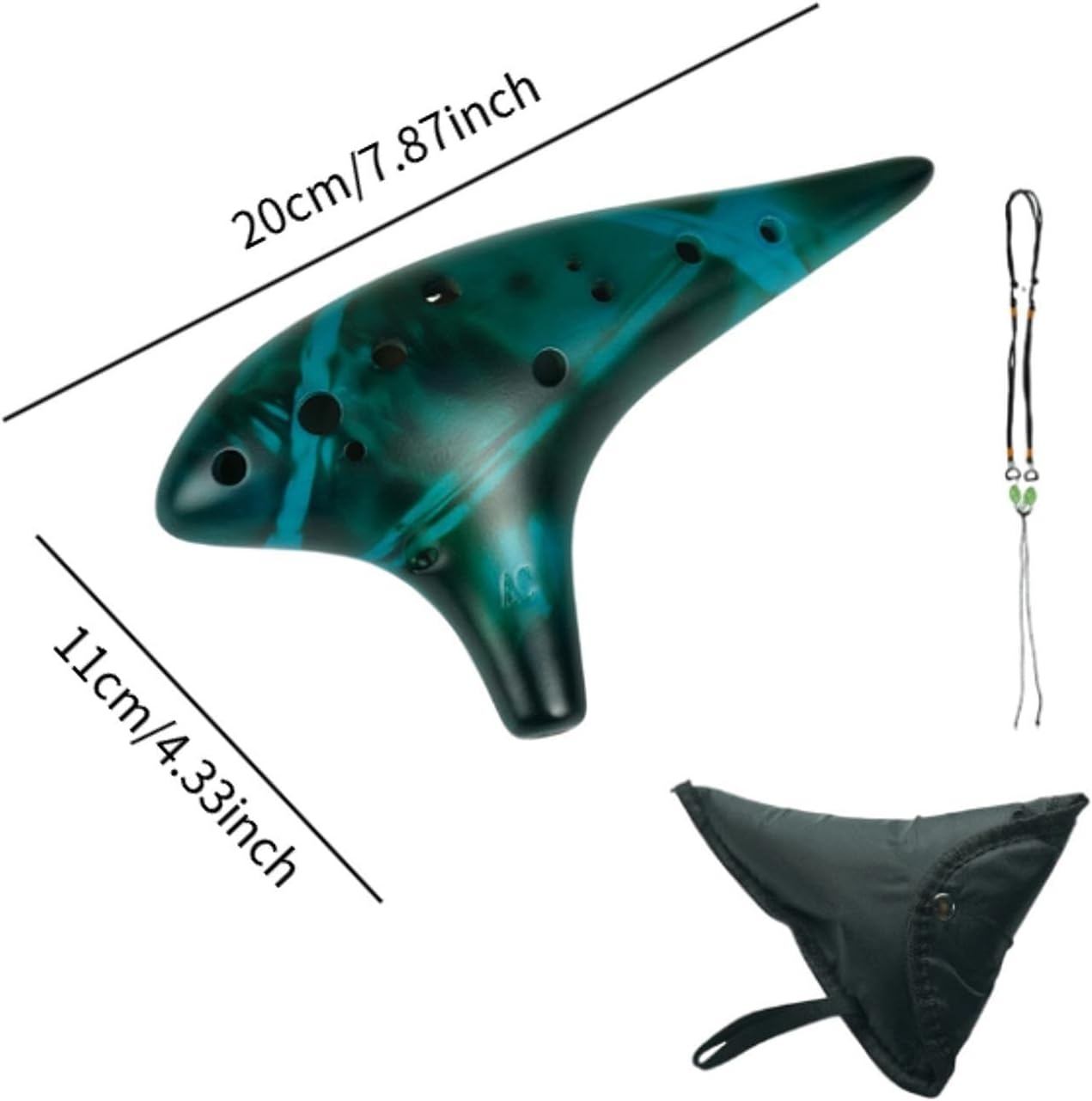 12 Hole Ocarinas Musical Instrument Pure Tone Beautiful Ocarina Instrument for Beginners Gift, Blue image number 1