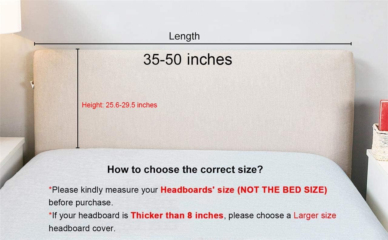 WOMACO Velvet Bed Headboard Slipcover Protector Stretch Solid Color Dustproof Cover for Bedroom Decor, Plush Black, Full (47"-55") image number 4