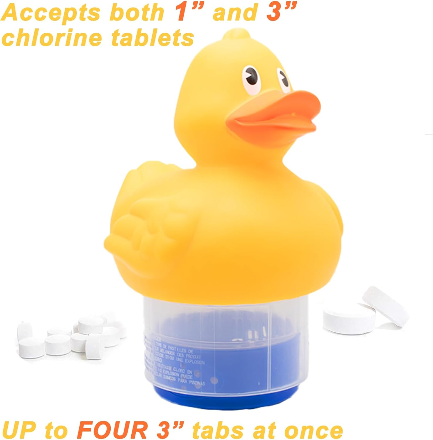 WWD Chlorine Floater, Duck Floating Pool Chlorine Dispenser for 3" Chlorine Tablets for Pool, Bromine Holder image number 1