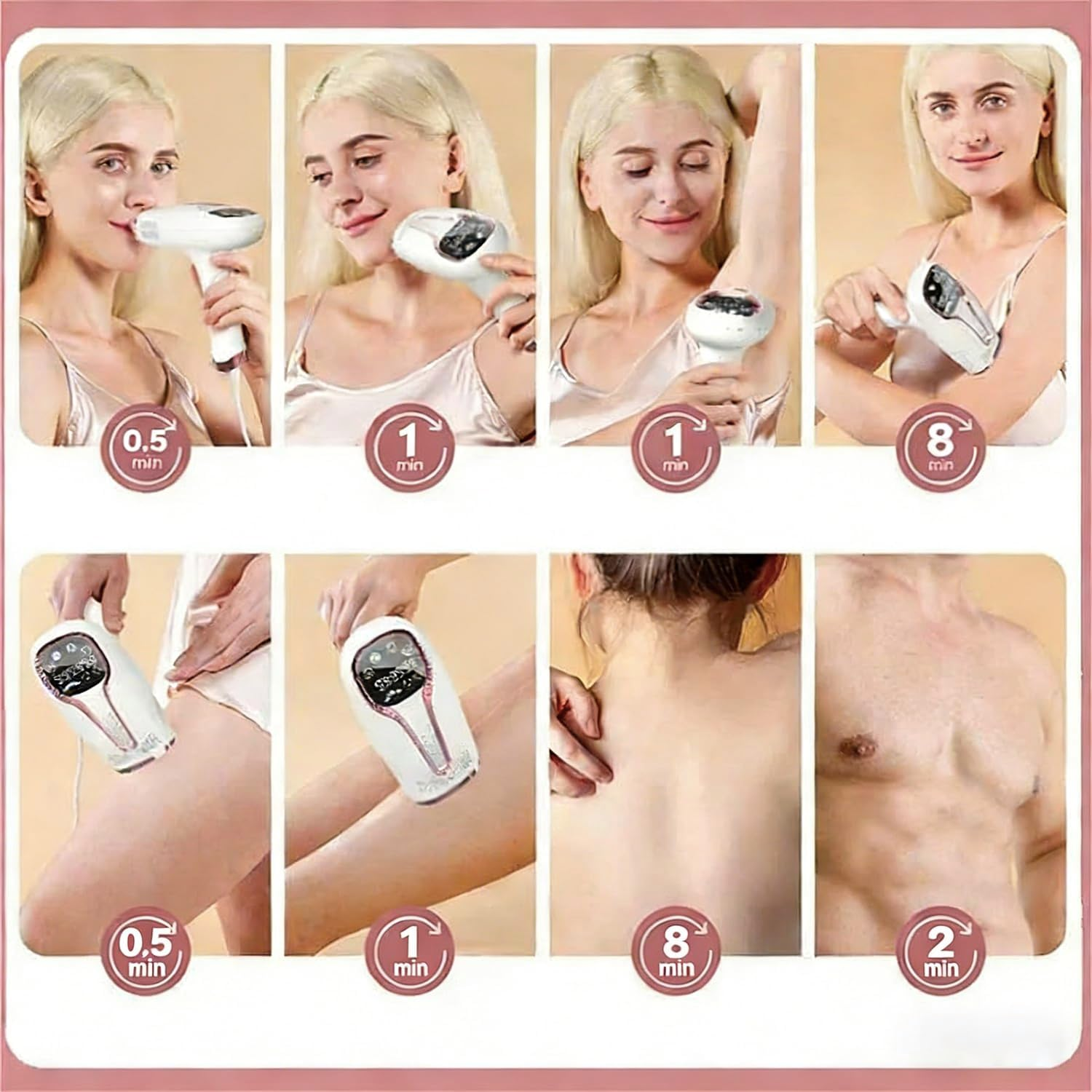 IPL Laser Hair Removal Device Ice Cooling Care at Home for Women & Men-2 Modes Permanent Hair Remover for Facial, Legs, Arms, Bikini Line & Full Body | Includes Razor & Protective Glasses (White Ice Cooling with 9 Level) image number 5