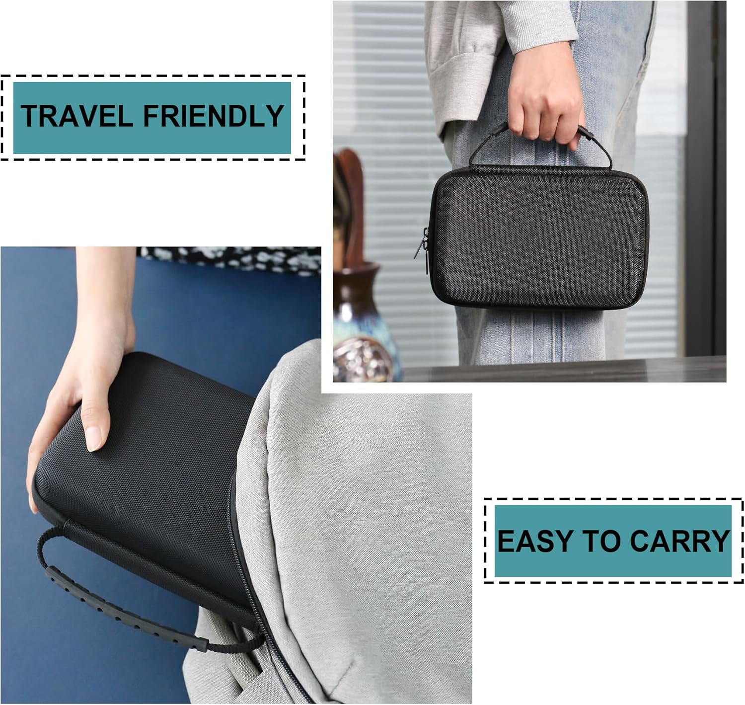 Supmay 10 Inch GPS Case for Garmin Dēzl OTR1000 / Dēzl&trade; OTR1010, Garmin RV 1095 / RV 1090 10-Inch GPS Truck Navigator System, Hard Travel Case with Mesh Bag for Vehicle Power Cable USB Cable, Black image number 4