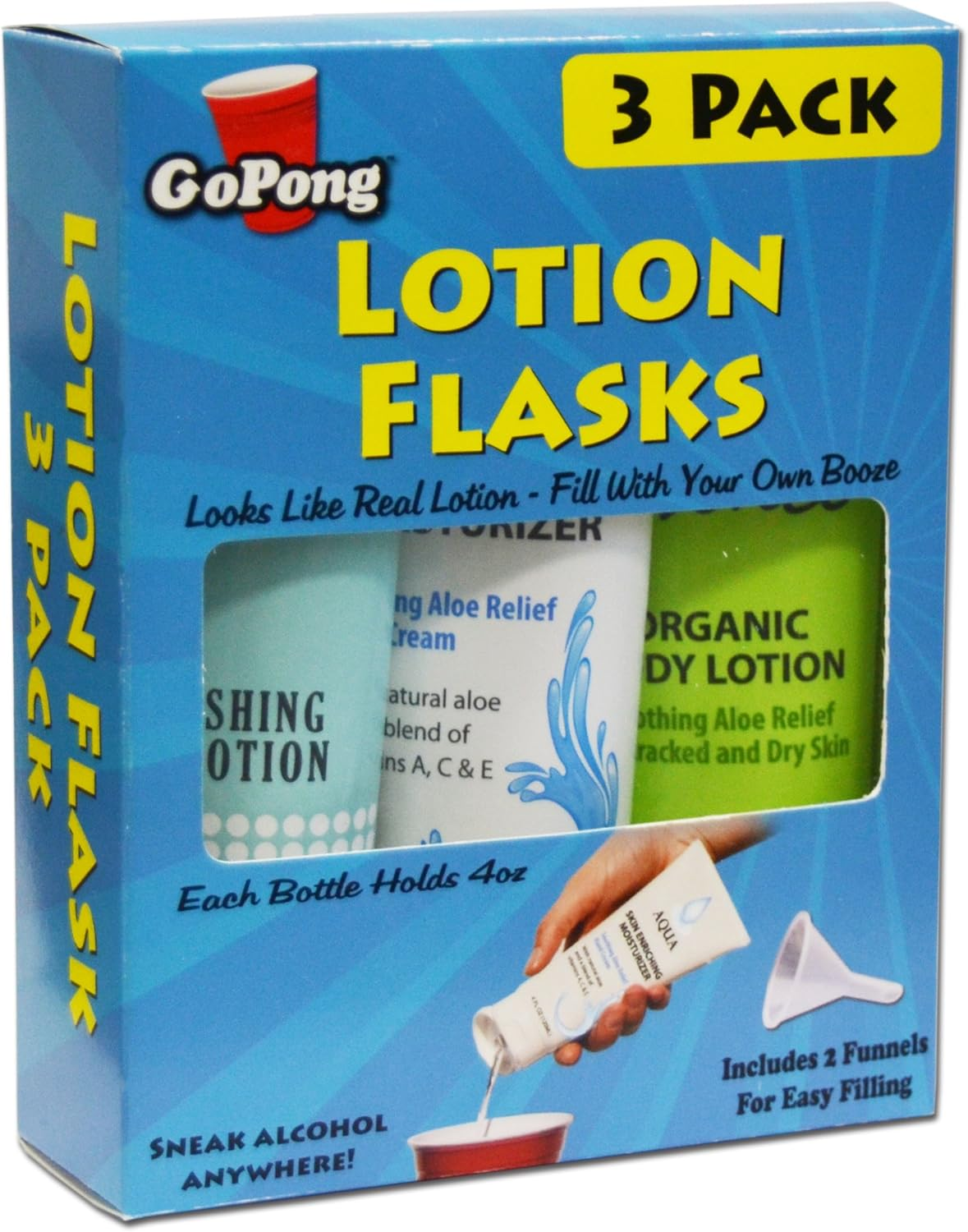 Gopong Hidden Lotion Flask, Sneak Alcohol Anywhere, 3-Pack image number 4