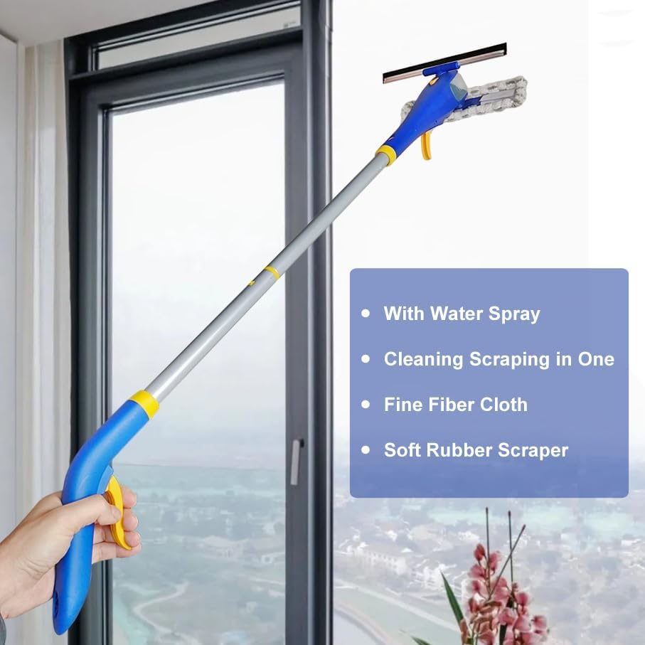 XUCAI Window Squeegee with Spray - 59'' Spray Window Cleaner Extendable Window Cleaning Tool Combo with Spray Bottle for Glass Clean Solution image number 6