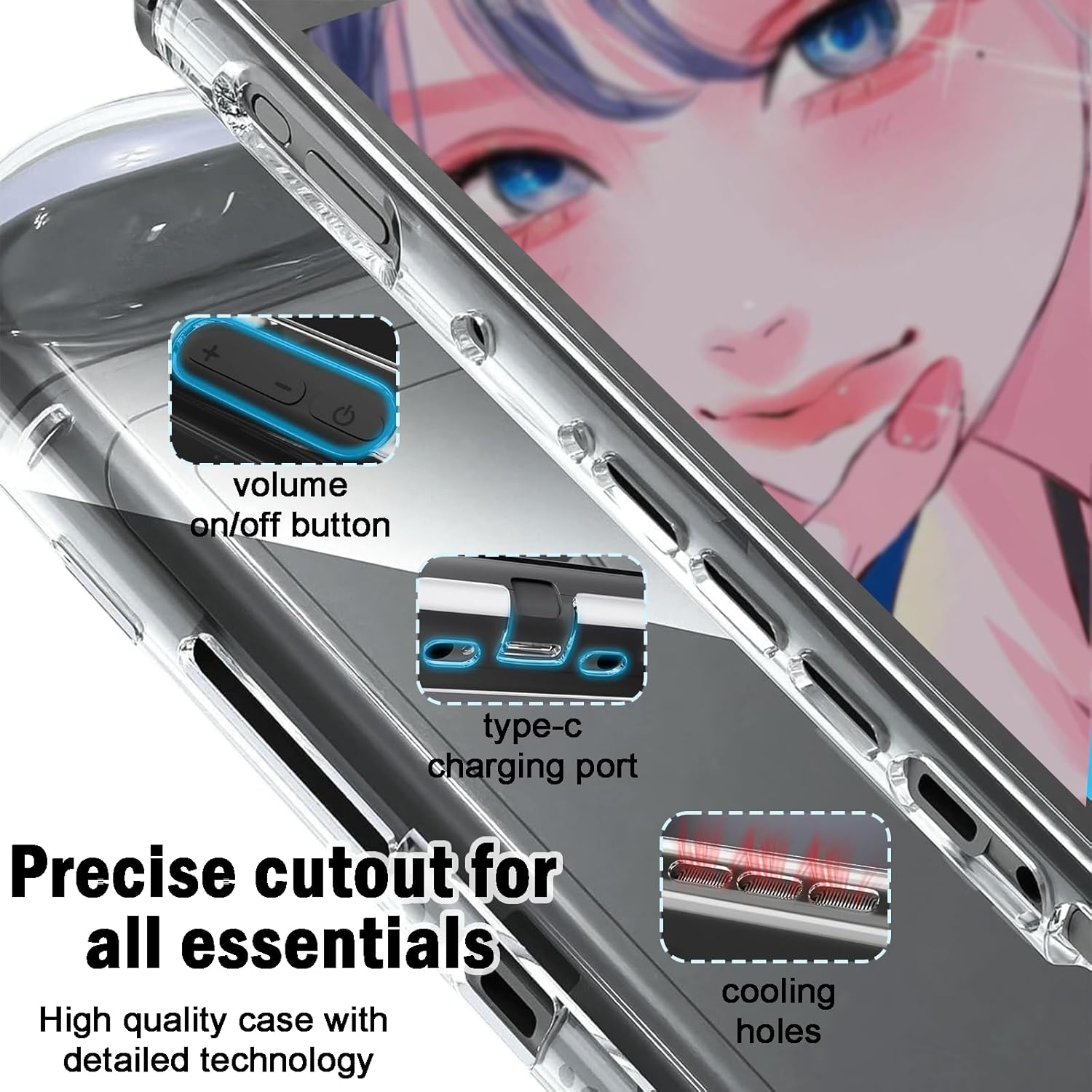 Protective Case Compatible with Switch 2, Soft TPU & Hard PC Full-Body Protection Clear Case for Switch 2, Shock-Absorption Cases, Anti-Scratch, Ergonomic Grip Cover image number 1