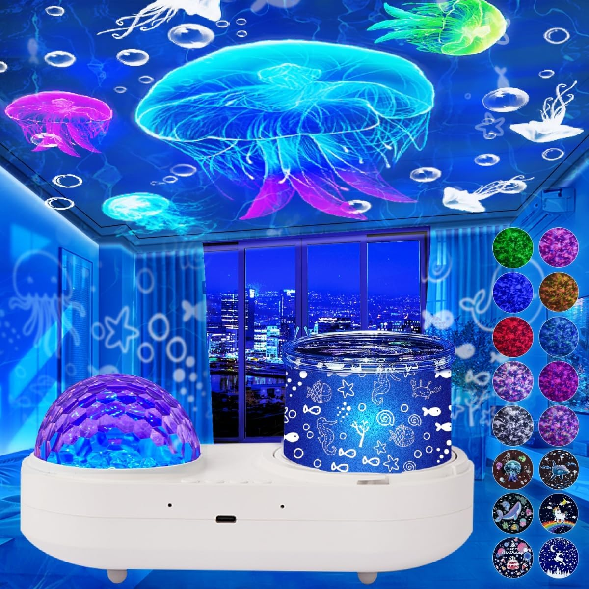 Ocean Wave Ceiling Projector, Night Light for Bedroom, Ceiling, 10 Color Ocean Waves + 21 Films, Night Light Projector with Timer 360&deg; Rotation for Kids Girls, Birthday, Christmas, Gifts image number 5