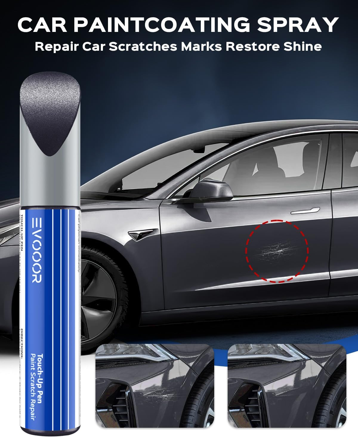 Stealth Grey(Pn01) Touch up Paint Compatible with Model 3/Y/S/X Exact Match&ndash;Chips and Nicks Touch Up image number 3