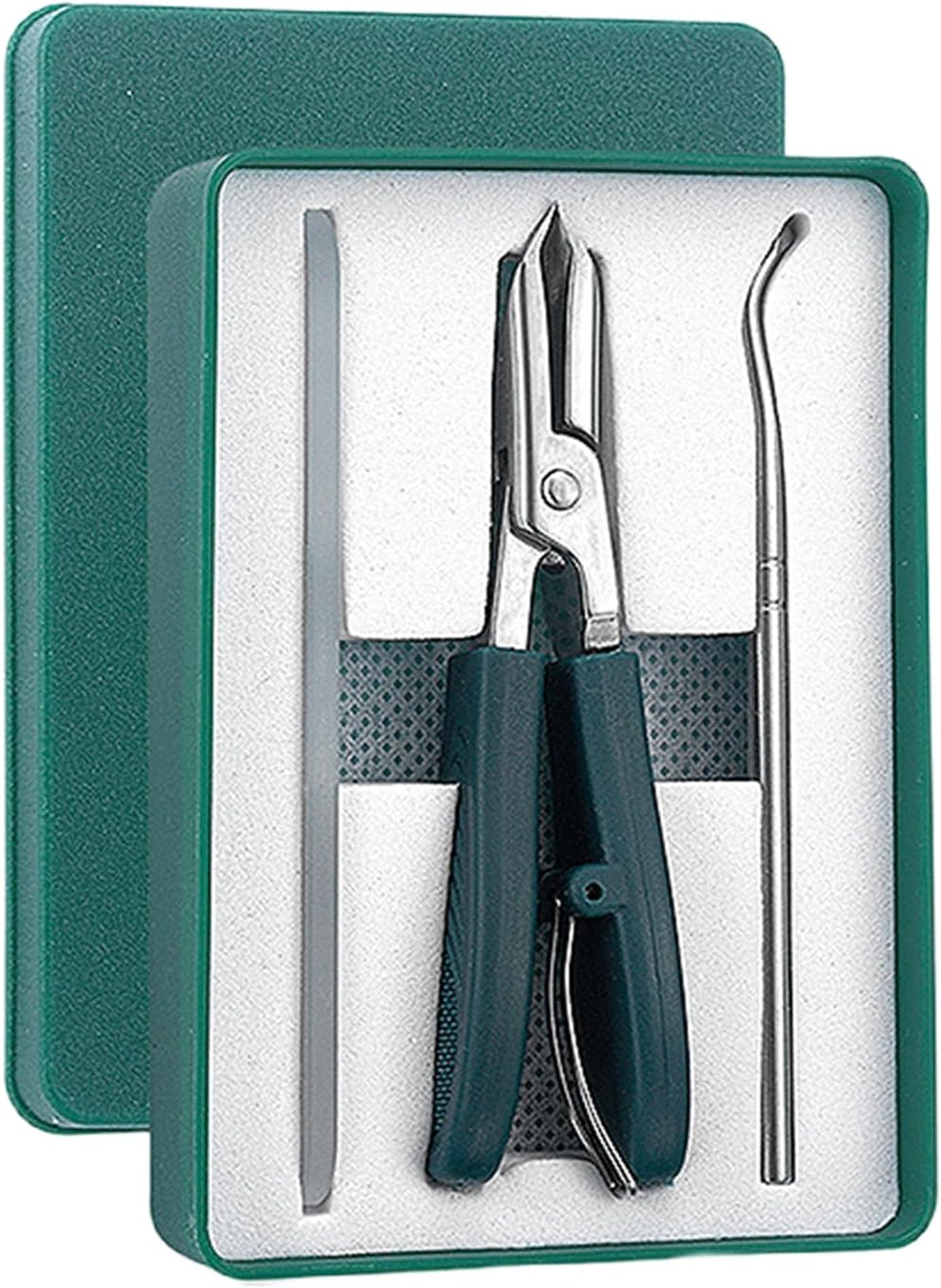 TQEBWUS Slanted Nail Clipper, Stainless Steel Eagle Beak Beveled Nail Clipper, Anti-Splash Ingrown Toenail Cutter, Long Handle Precision Fingernail Clipping Tool for Women Men Elderly Care