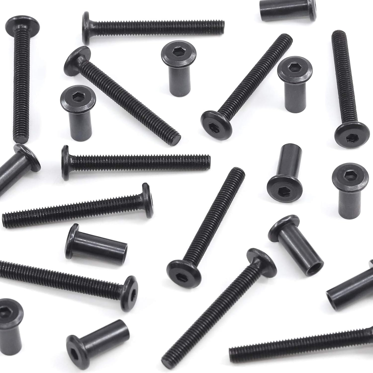 Mardatt 12Set M6X50Mm Black Hex Socket Cap Bolts, Barrel Nuts & Hex Key for Furniture Assembly & DIY Projects image number 3