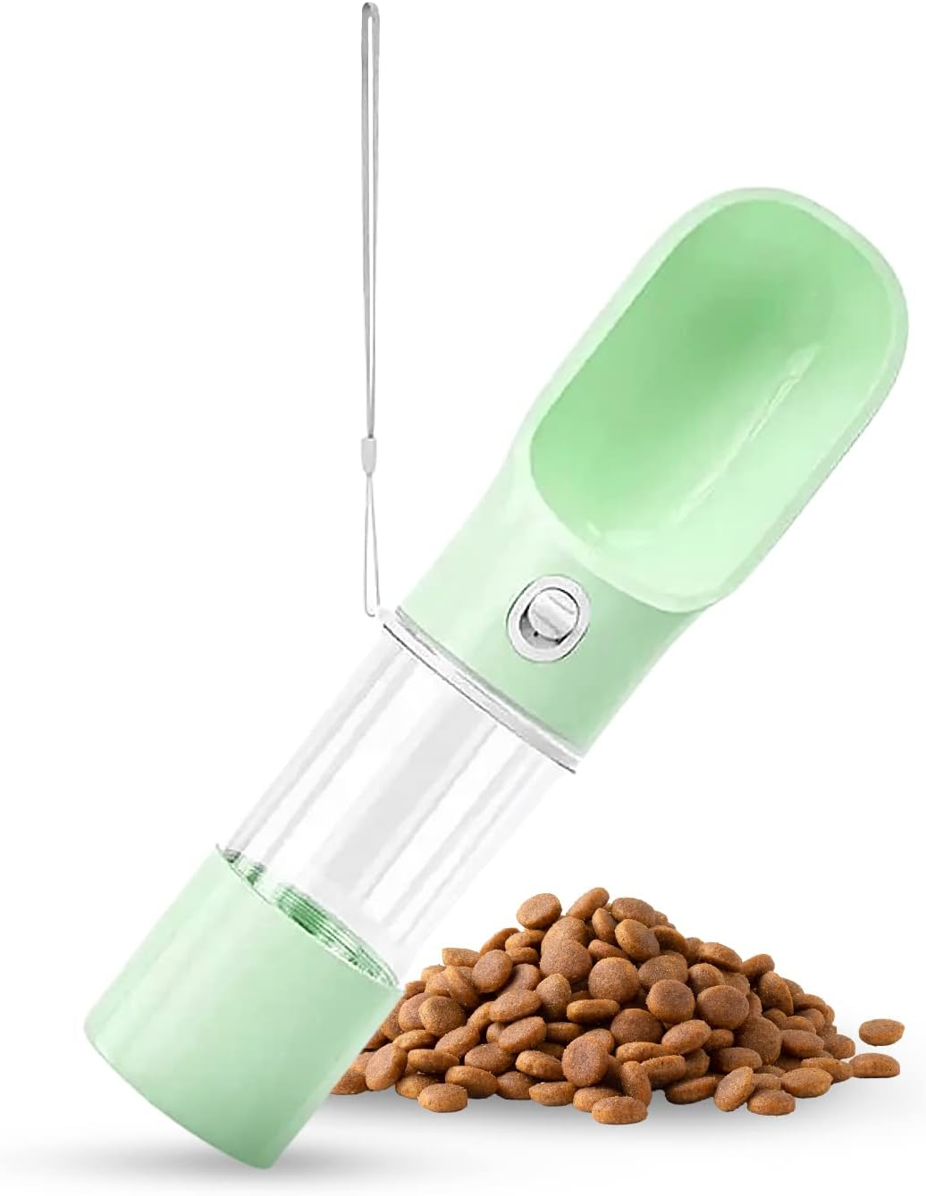 Bello Bottle Dog Water Bottle 2-In-1 Water Bottle with Leak-Proof Water and Pet Food Dispenser (Green)