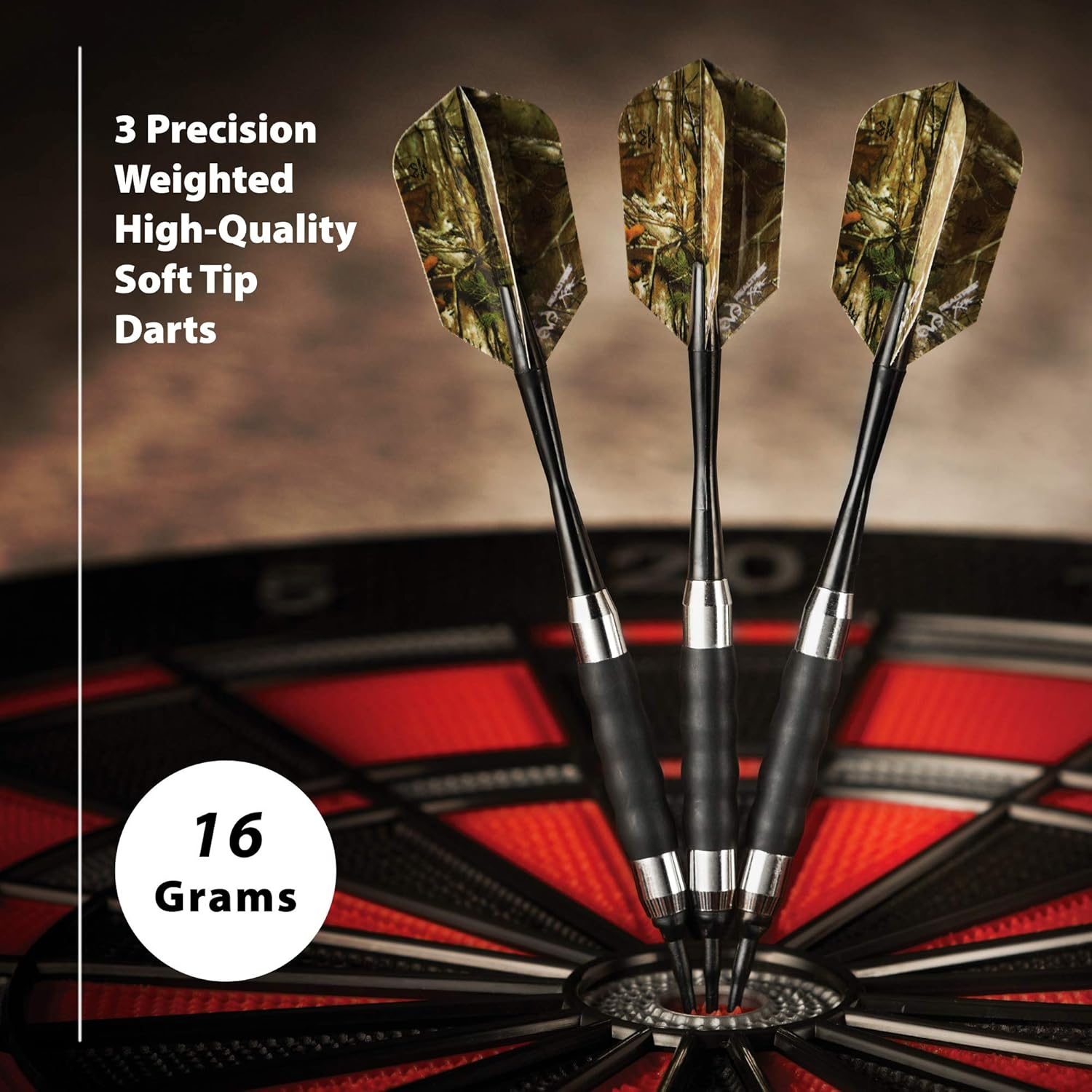 Fat Cat Realtree Hardwoods HD Camo Soft Tip Darts with Storage/Travel Case, 16 Grams image number 2