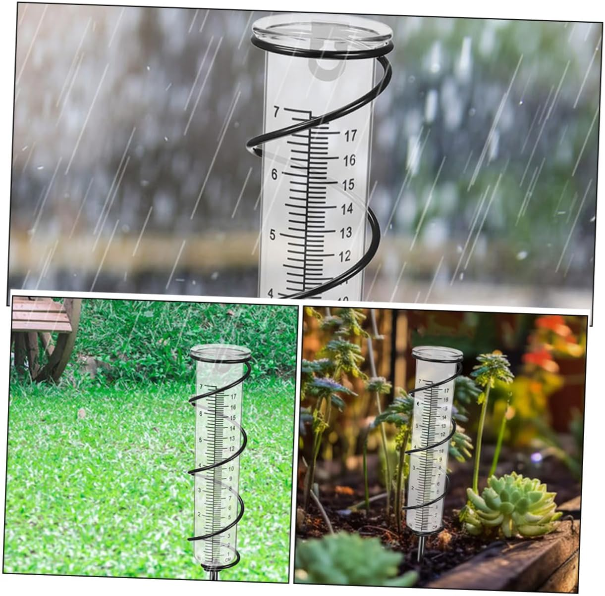 2Pcs Freeze Plastic Rain Gauge Tubes with Clear Scale for Accurate Outdoor Rainfall Measurement in Garden Lawn image number 2