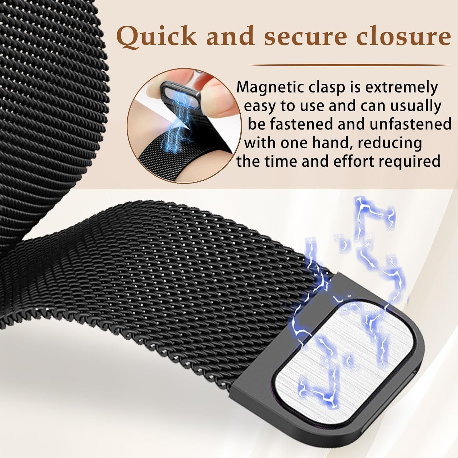 Yealred 22 Mm Metal Watch Strap Compatible with Garmin Forerunner 570 47Mm/Venu 3 45 Mm/V&iacute;voactive 4, Magnetic Replacement Band Compatible with Garmin Forerunner 265/255 / 255 Music - Blue image number 5