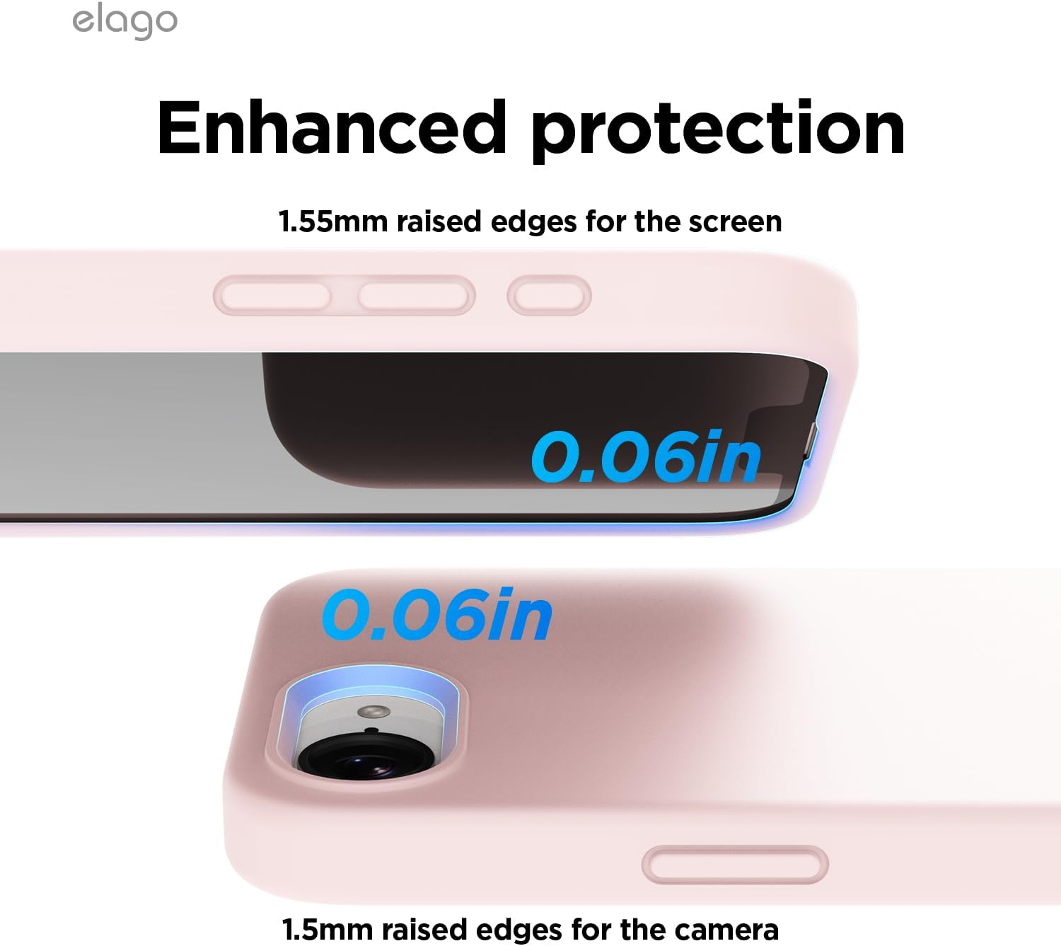 Elago Silicone Case Compatible with Iphone 16E Cover, Premium Liquid Silicone Case, Full Body Protective Cover, Shockproof, Anti-Scratch Soft Microfiber Lining (Lovely Pink) - Light Blue image number 3