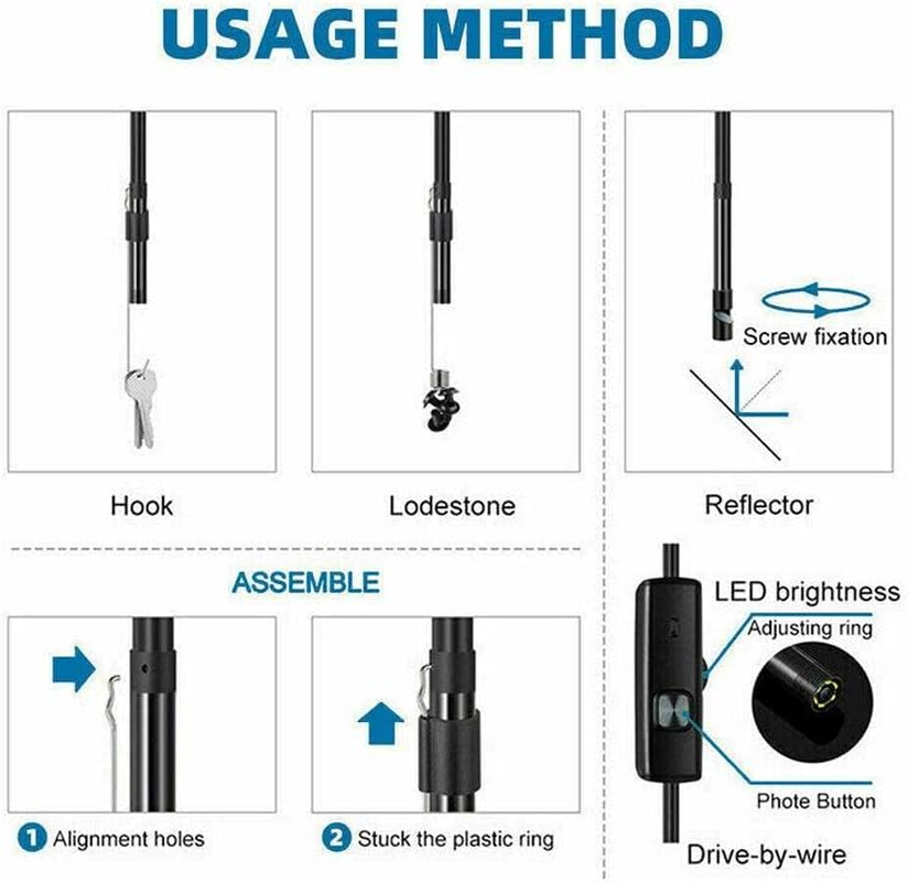 2M Waterproof HD Endoscope USB Type-C Borescope Inspection Snake Camera for Android image number 6