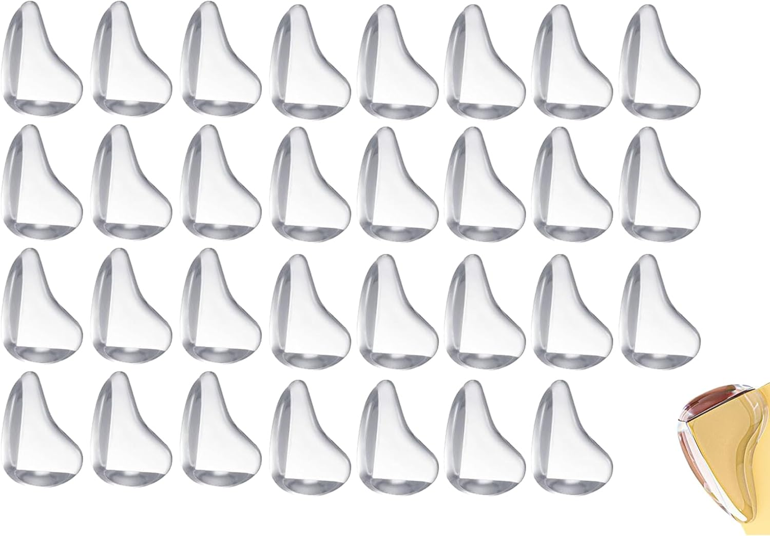 JZS Corner Protector for Baby, 32 Pcs Table Corner Protectors Furniture Corner Guard Baby Proof Bumper to Cover Sharp Furniture & Table Edges(Water Drop)