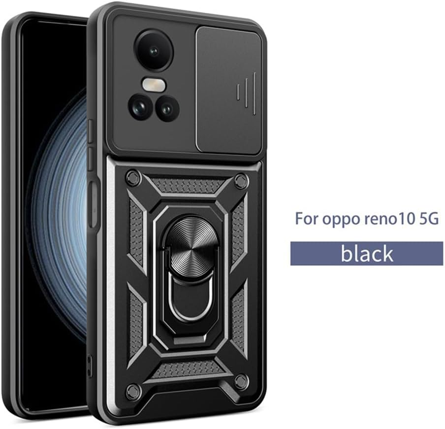 Electro-Weideworld Kickstand Case for Oppo Reno 10/Reno 10 Pro 5G, [Camera Protection] Shockproof Hard PC Holder Stand Protective Case Cover for Oppo Reno 10/Reno 10 Pro 5G