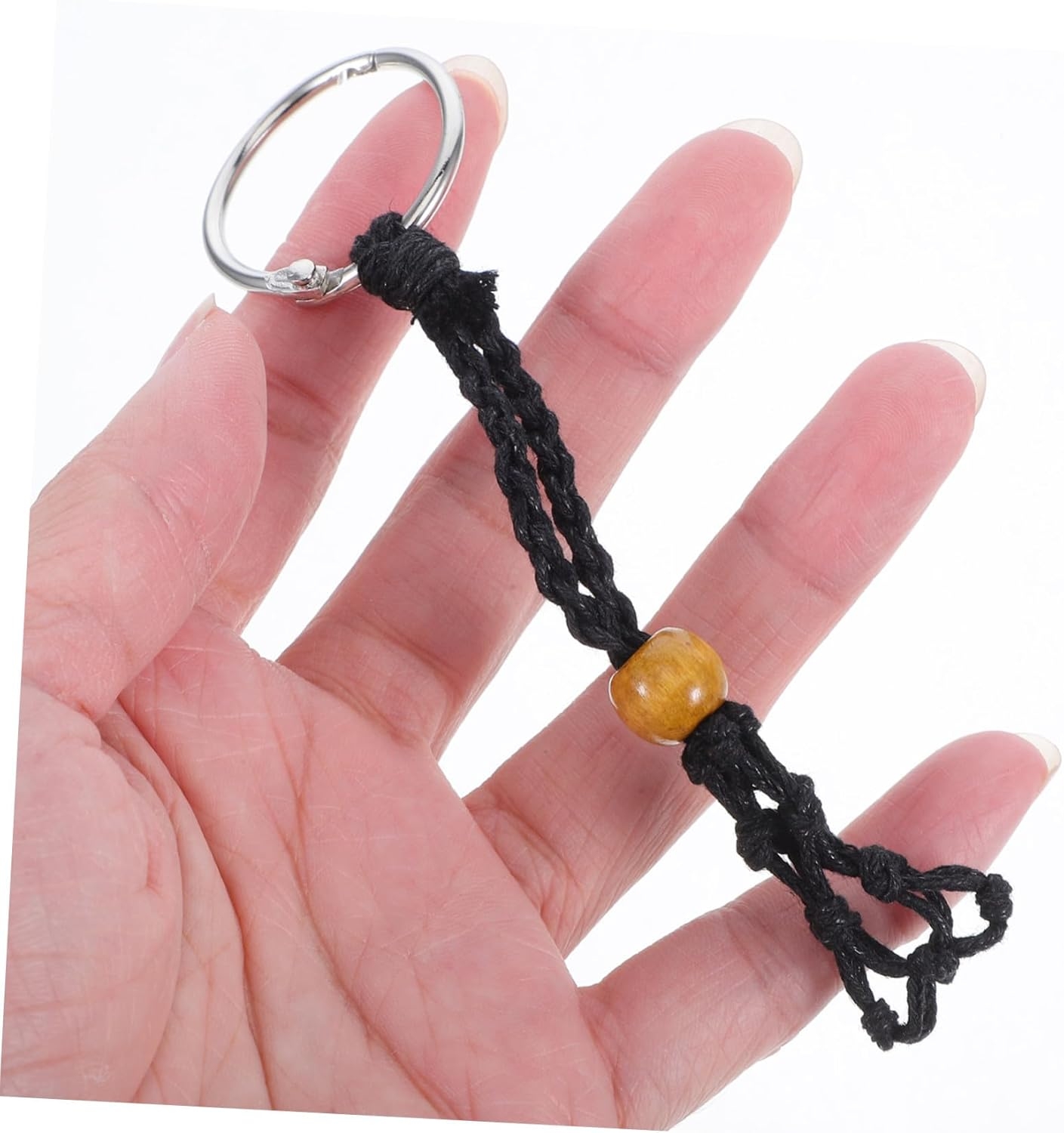 Homoyoyo 2Pcs Handmade Adjustable Net Pocket Keychain for Womens Keychain Crystal Holder Unique Pendant for Bag Car Decoration image number 2