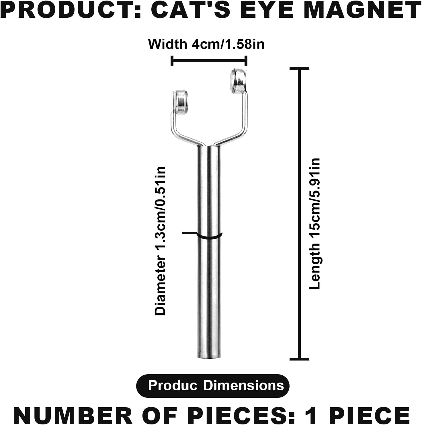 3 in 1 Cat Eye Magnet for Nails, Nail Design Tool Y-Shaped Double Head Stainless Steel Magnetic Fingernail Cateye Magnets Gel Polish Accessories for Home DIY Salon Studio Art (Silver) image number 5