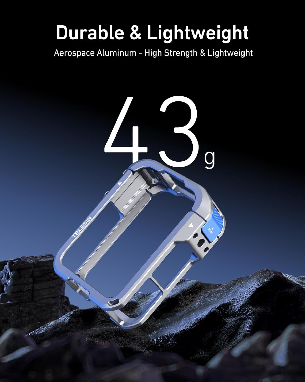 TELESIN Aluminum Alloy Protective Frame Case for DJI Osmo 360 with Cold Shoe Mount Magnetic Quick-Release Mount 1/4-Inch Threaded Interface with Silicone Protective Len Case for Camera Accessories image number 1