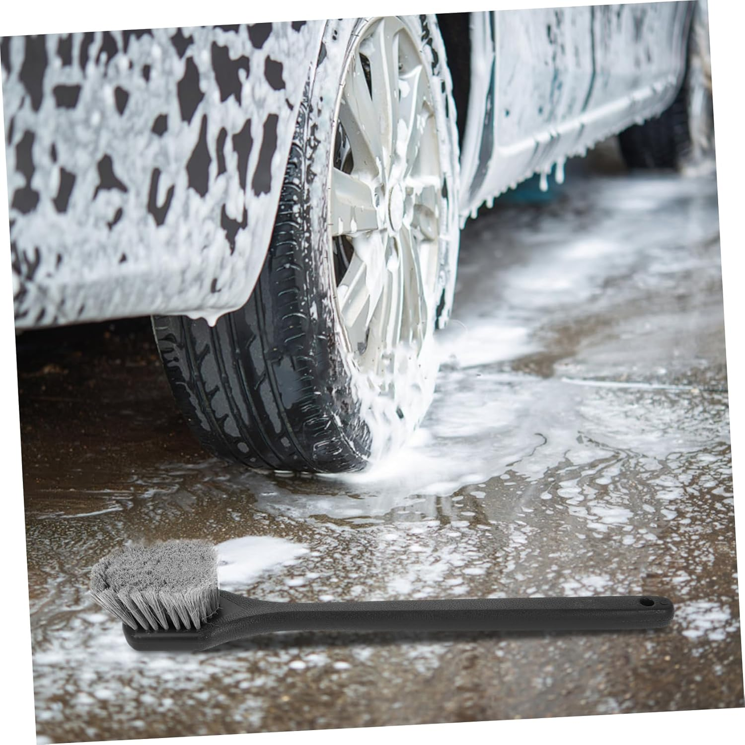 MOLUCKFU Long-Handle Wheel Brush Tire Cleaner Brush Plastic Grip Powerful Hub Cleaning Tool for Car Rim and Wheel Detailing for Automotive Tire and Rim Care image number 4