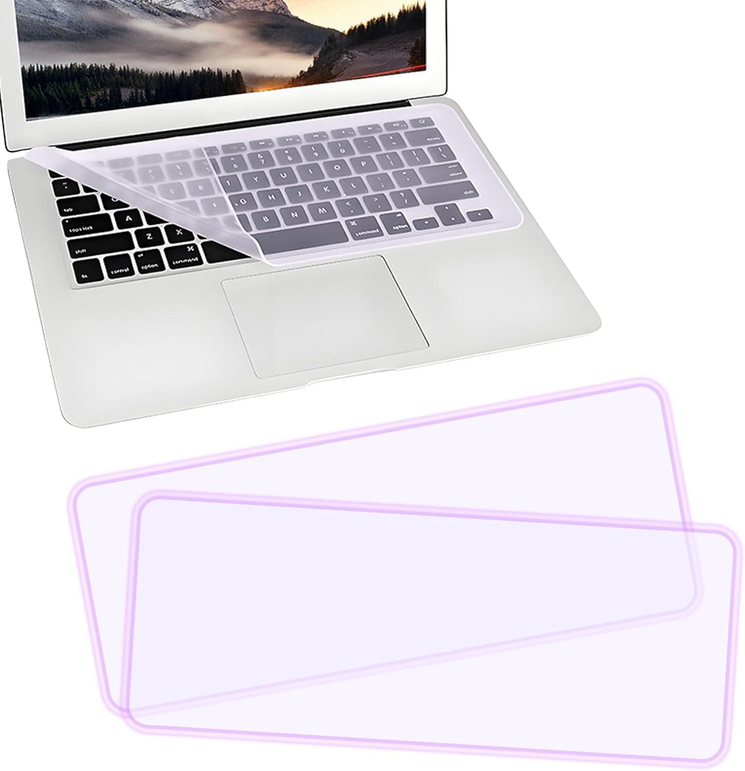 EKIND 2 Sheets Universal Waterproof and Dustproof Keyboard Cover for 15-17 Inch Laptops, with Keypad Keyboard Cover Size (L:14.17" X W:5.08"), Ultra Thin Silicone Skin Protector (Transparent)