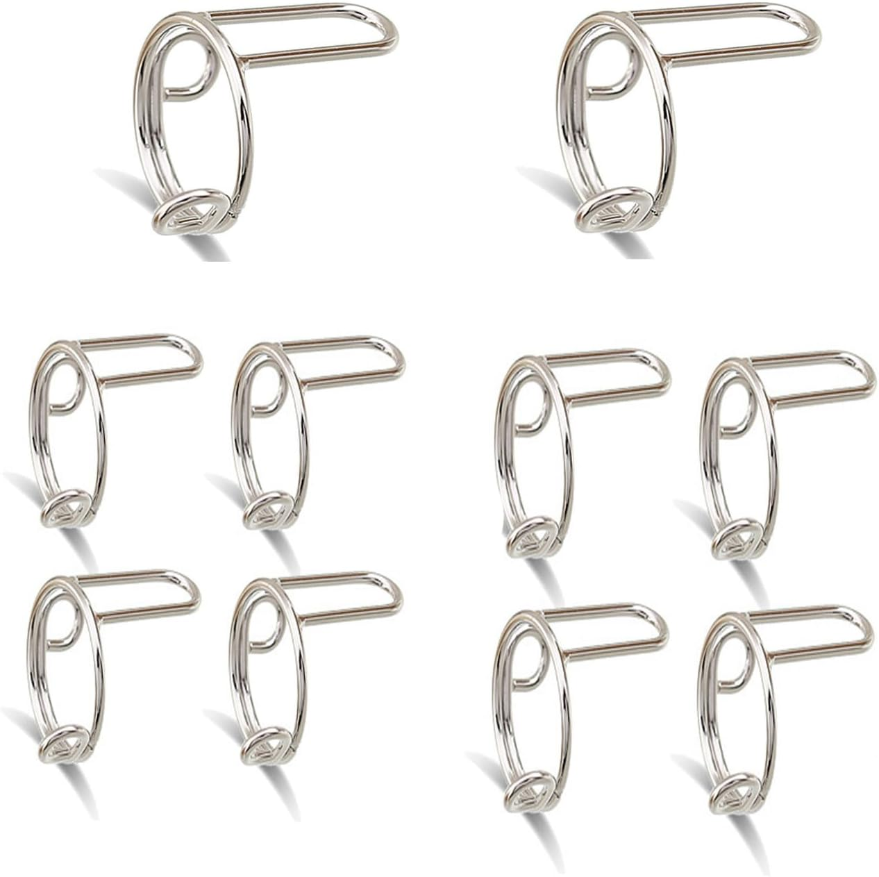 10Pcs Adjustable Silver Nail Rings - Reusable Detachable Metal Finger Jewelry for Women, Manicure Nail Decorations, Fingertip Gift Accessories (Silver)